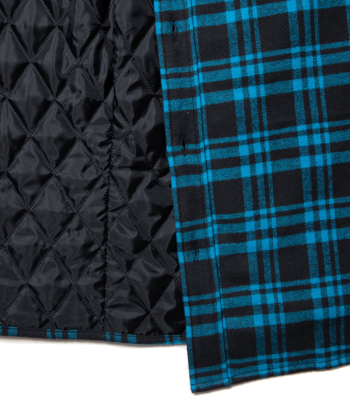 Error Fit Nel Check Quilting CPO Jacket【BLACK×BLUE】｜COOTIE 
