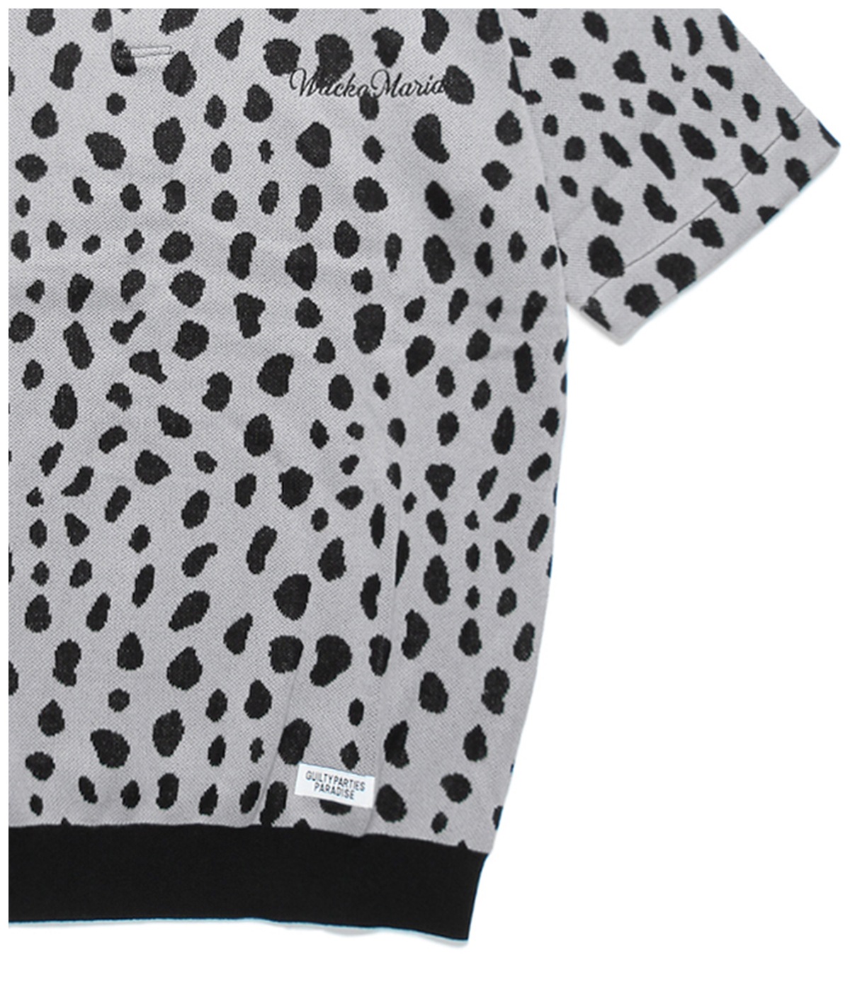 LEOPARD JACQUARD KNIT POLO SHIRT【GRAY】｜WACKO MARIA｜MELTING POT 