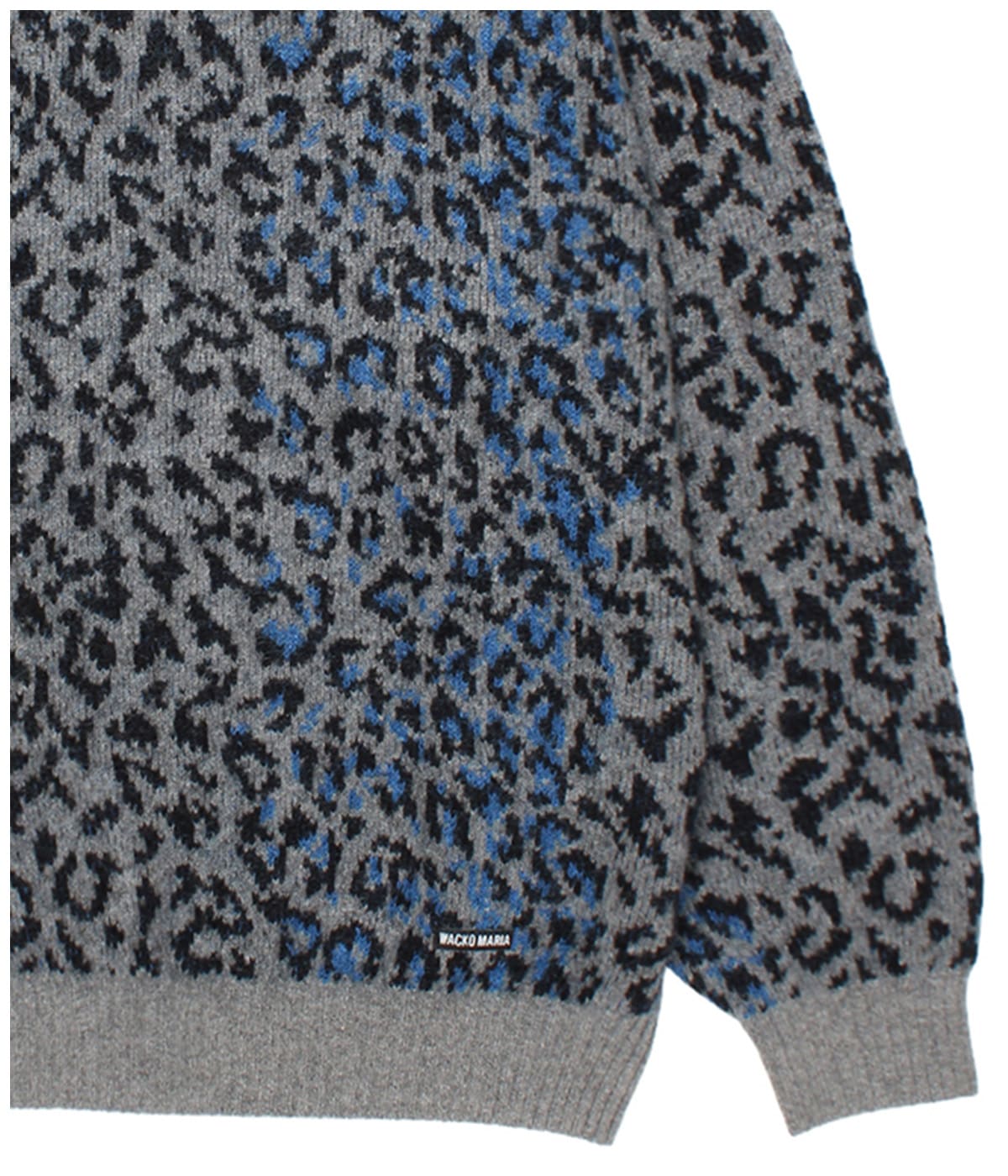 月末値下げワコマリア 24SSレコードジャガードニット WACKO MARIA/LEOPARD JACQUARD KNIT SWEATER（GRAY