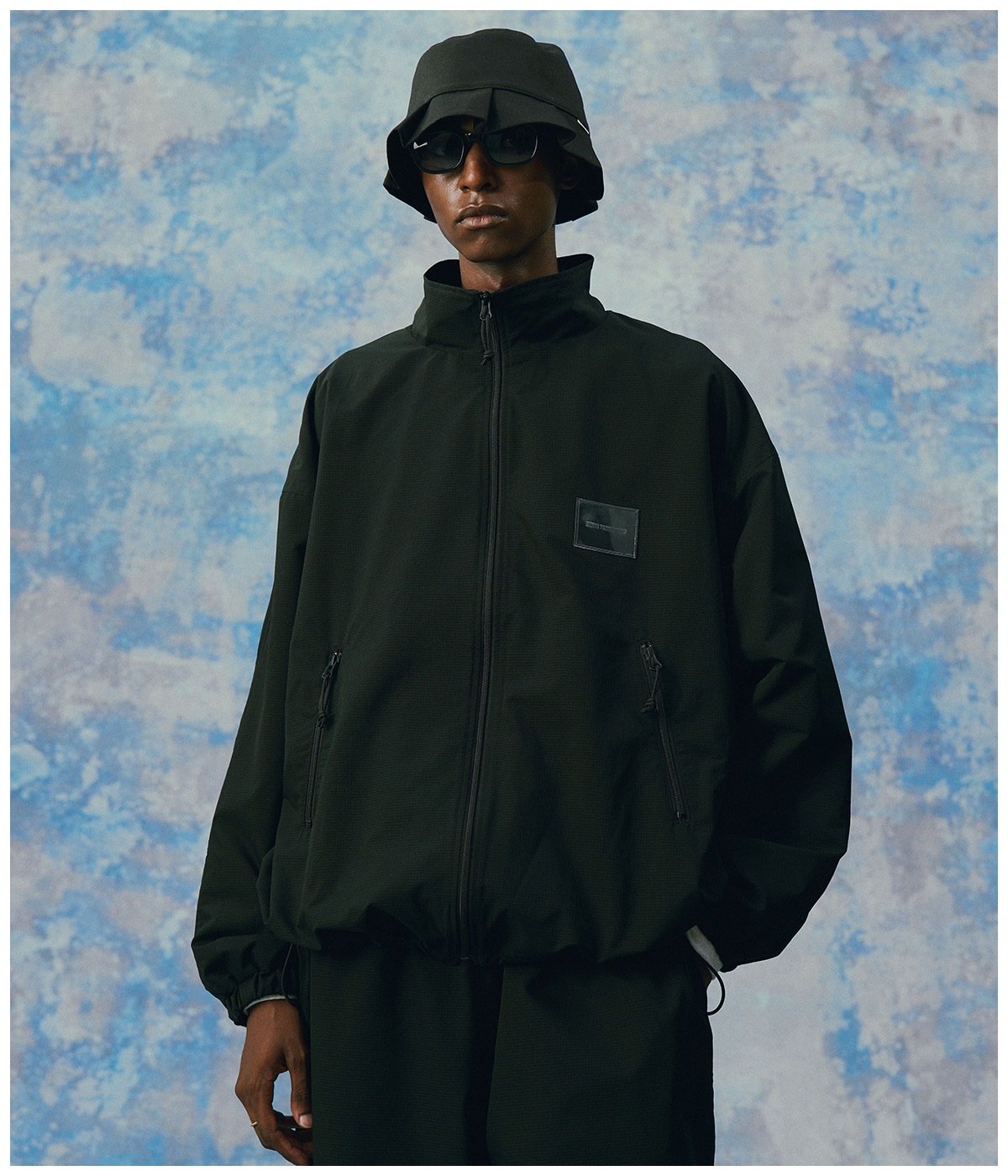 Polyester Perforated Cloth Track Jacket【BLACK】｜COOTIE