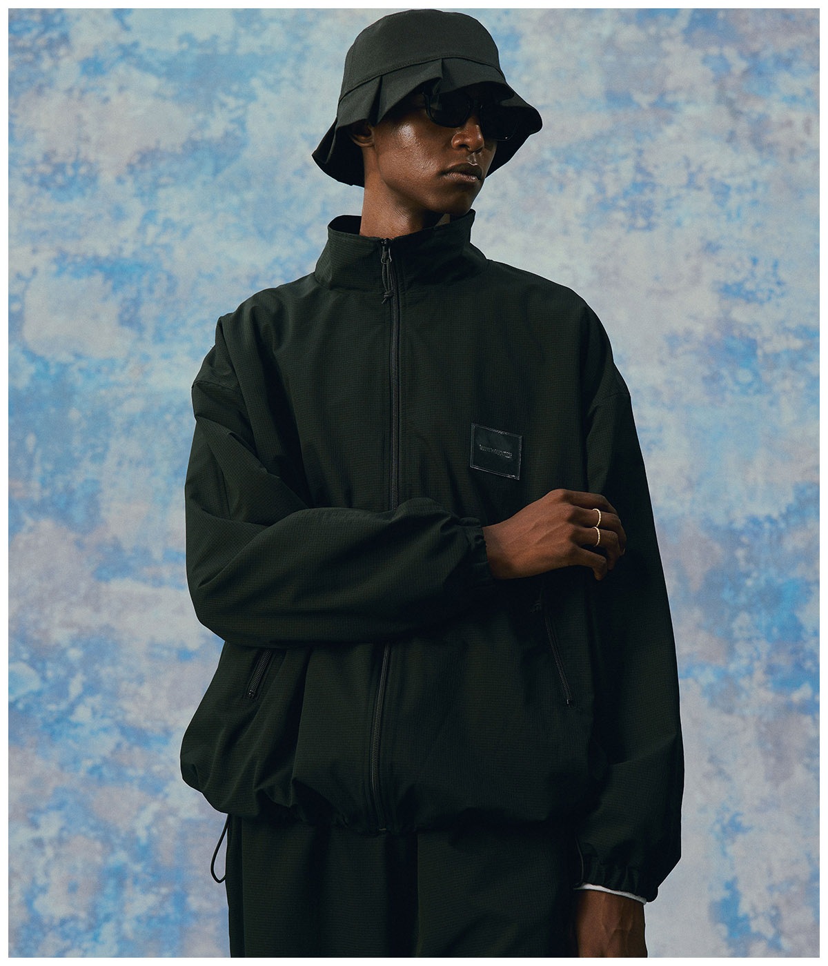 Polyester Perforated Cloth Track Jacket【BLACK】｜COOTIE