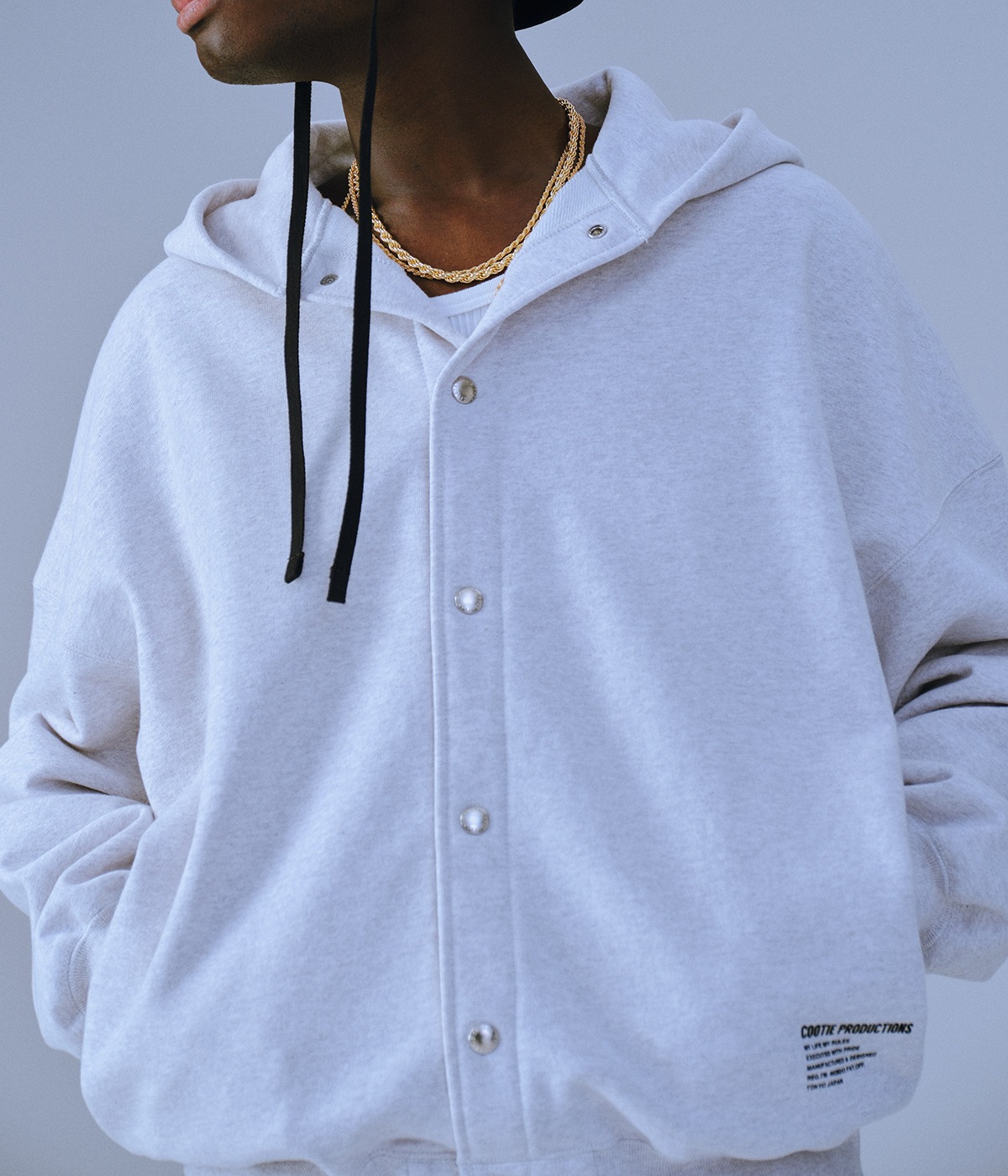 Open End Yarn Plain Sweat Snap Hoodie【OATMEAL】｜COOTIE 