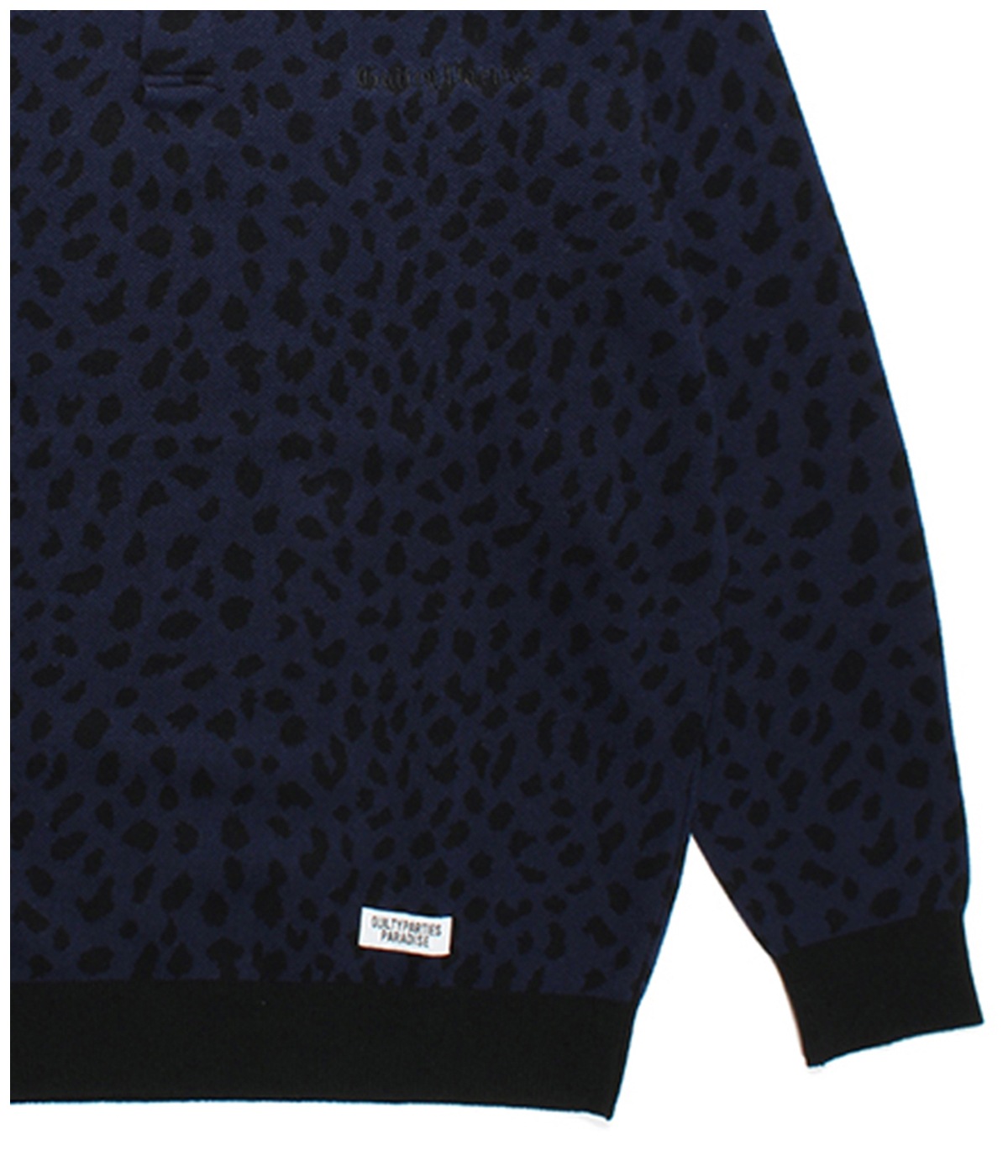 LEOPARD KNIT JACQUARD POLO SHIRT【NAVY】｜WACKO MARIA｜MELTING POT