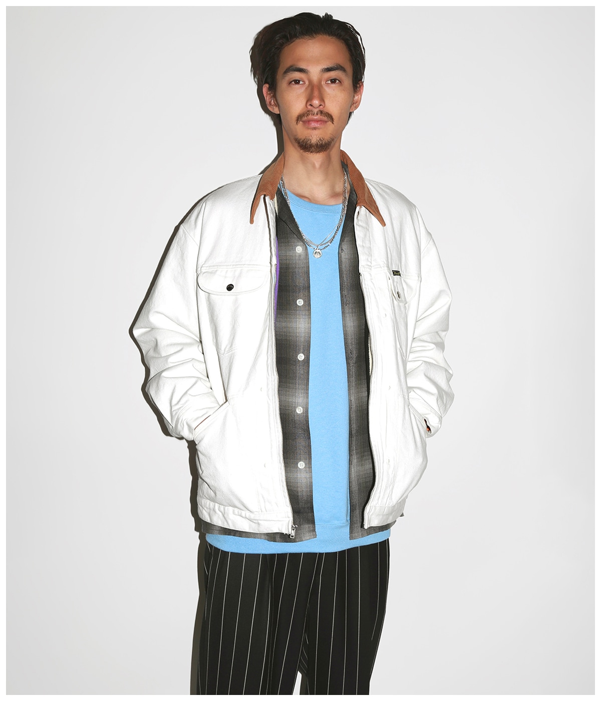 WACKO MARIA×WRANGLER デニムジャケット 白 L カーディガン WRANGLER / DENIM TRUCKER JACKET【OFFWHITE】｜WACKO MARIA｜MELTING