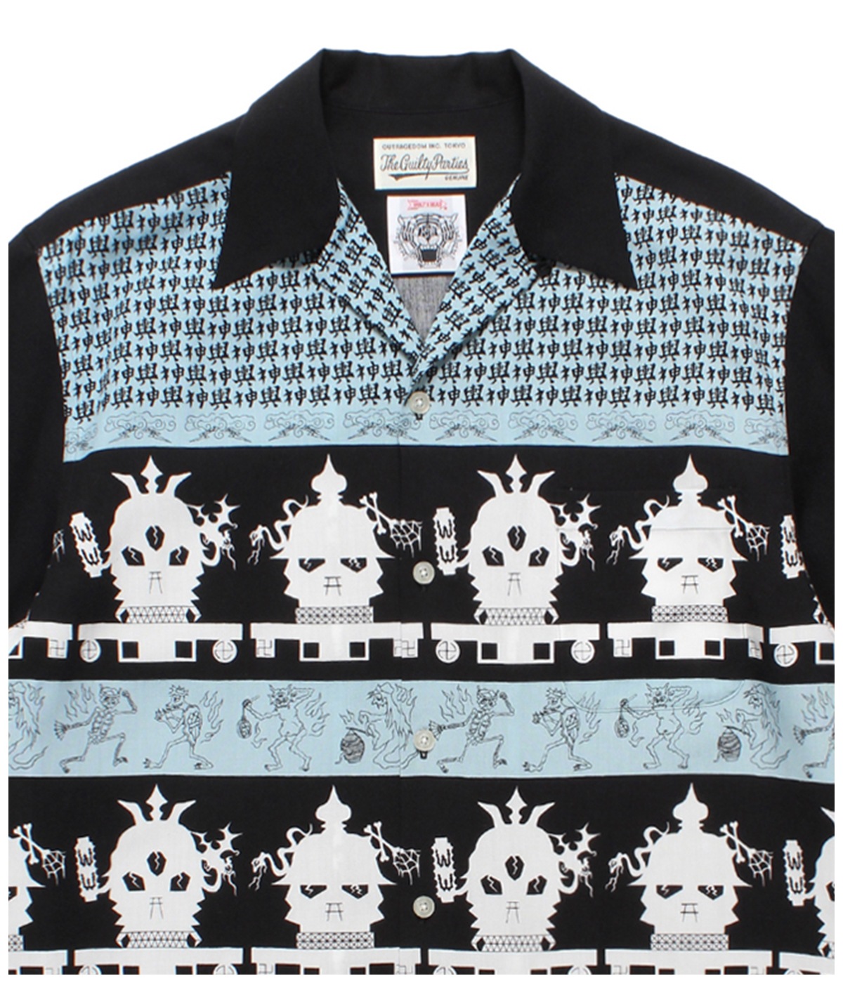 WOLF'S HEAD / HAWAIIAN SHIRT (TYPE-1)【BLUE-BLACK】｜WACKO MARIA