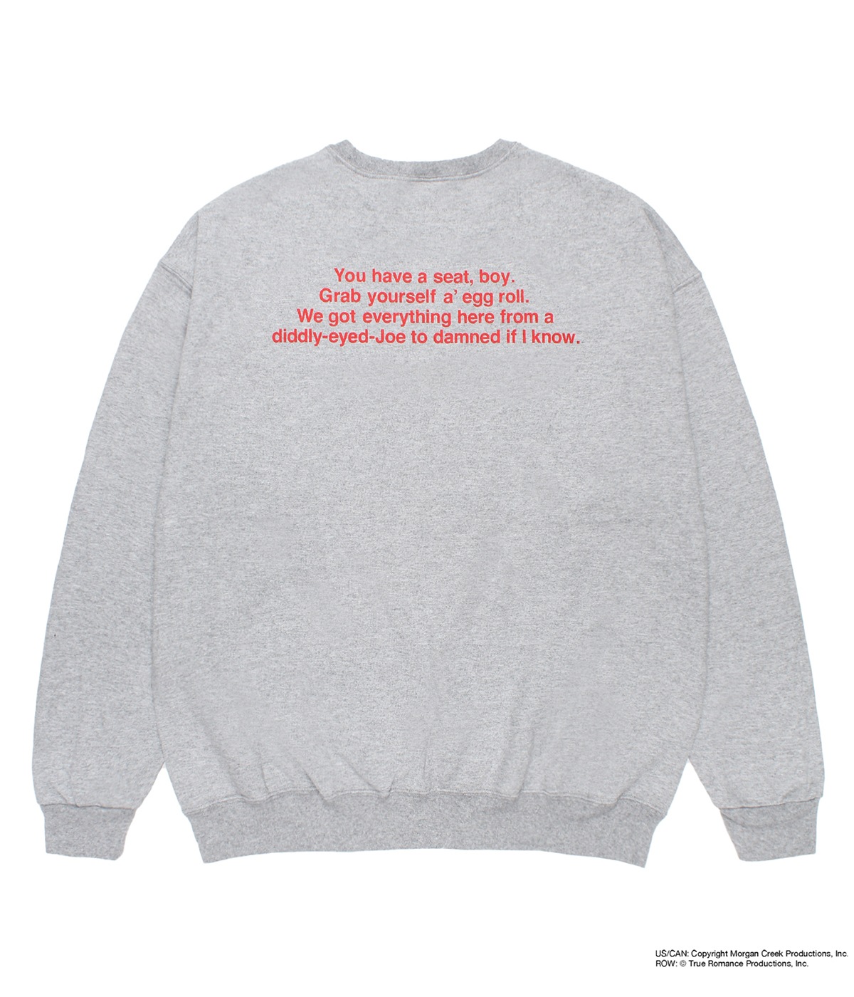 TRUE ROMANCE / CREW NECK SWEAT SHIRT (TYPE-1)【GRAY】