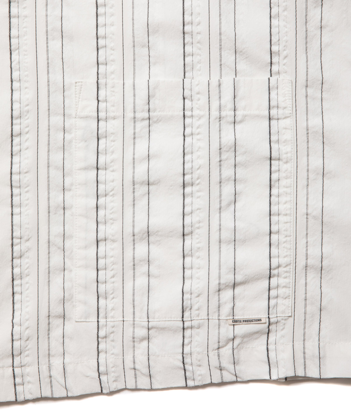 Stripe Sucker Cloth Open Collar S/S Shirt【WHITE】｜COOTIE