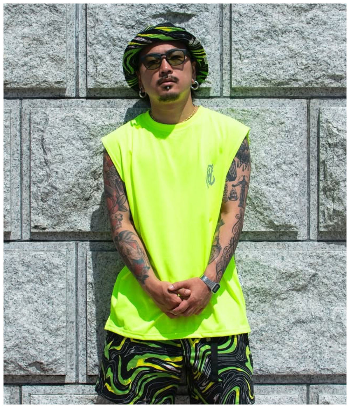 CAMO PATTERN BUCKET HAT【BLACK/GREEN】
