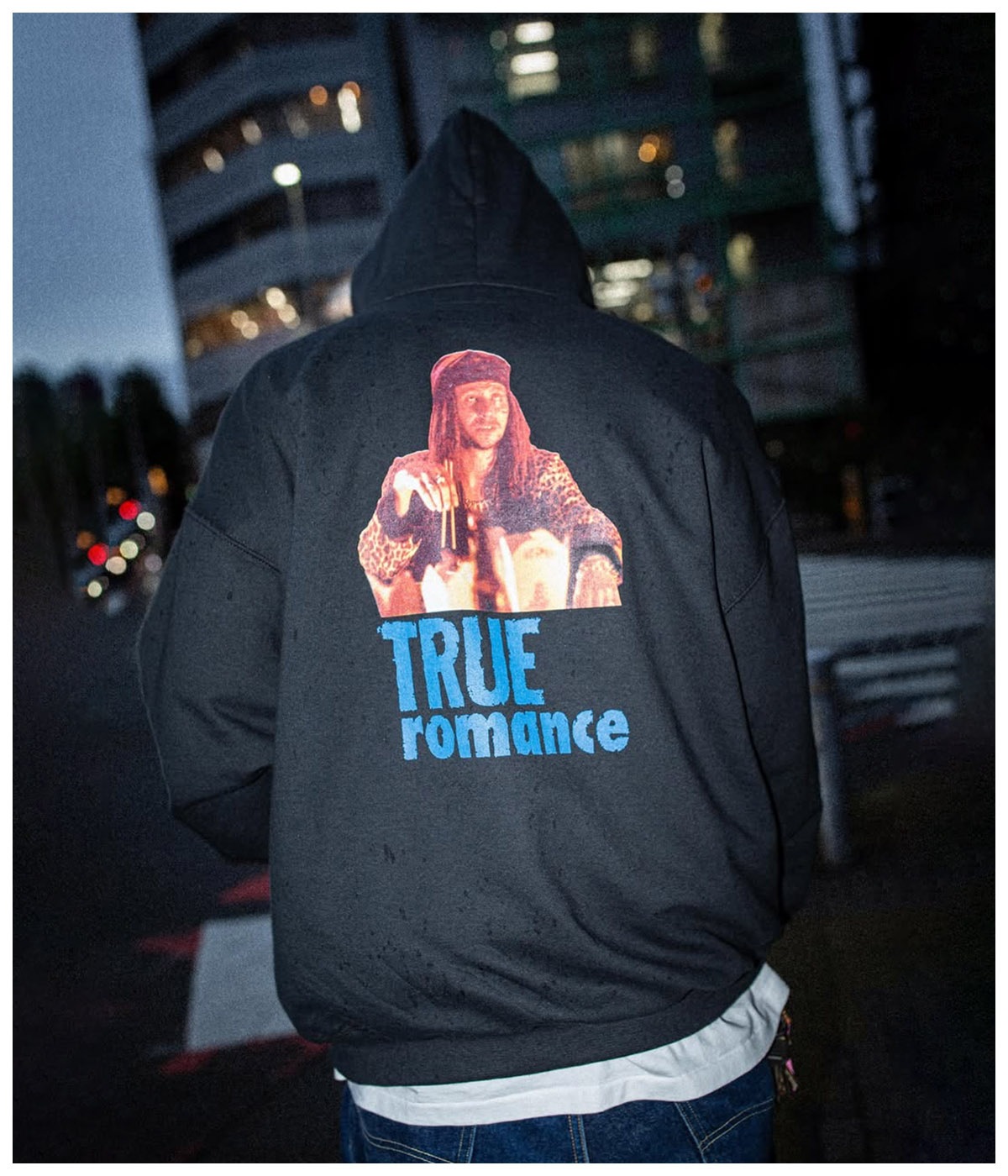 TRUE ROMANCE / HOODED SWEAT SHIRT (TYPE-1)【BLACK】