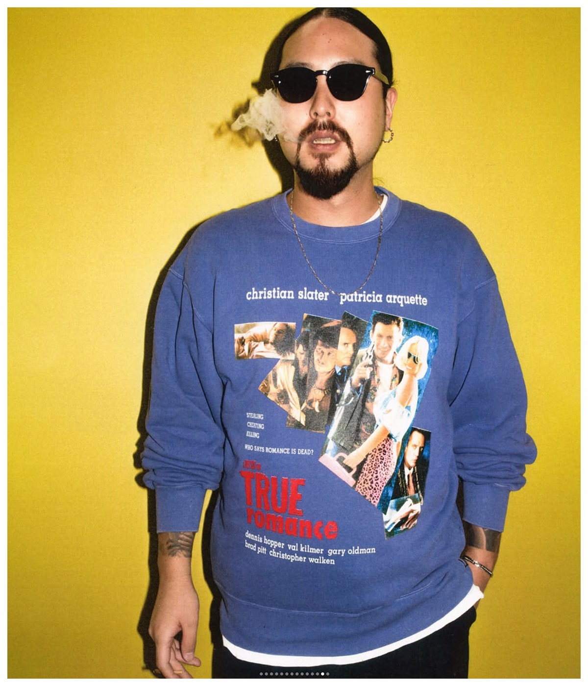 TRUE ROMANCE / WASHED HEAVY WEIGHT SWEAT SHIRT【PURPLE】