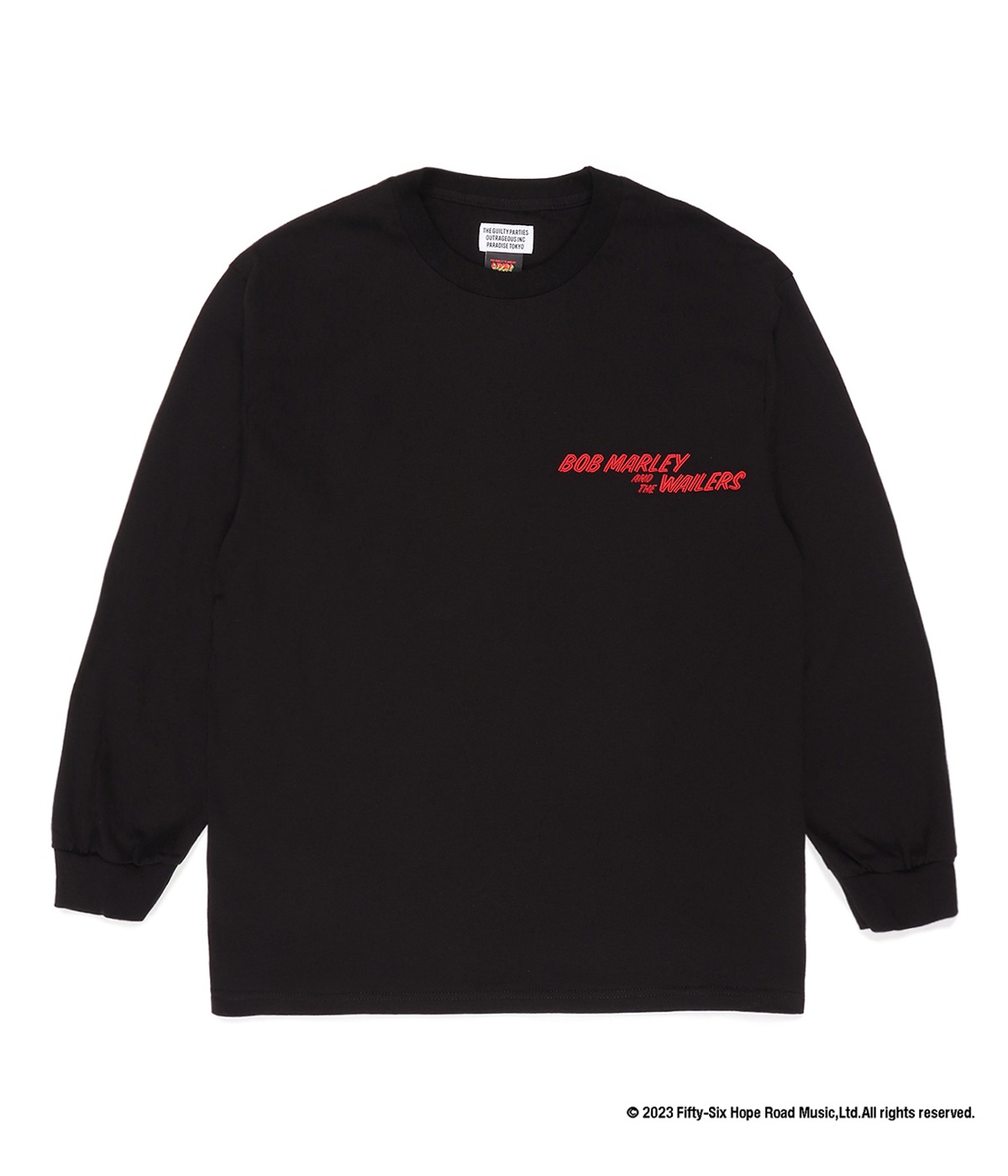 BOB MARLEY / CREW NECK LONG SLEEVE T-SHIRT【BLACK】｜WACKO MARIA 