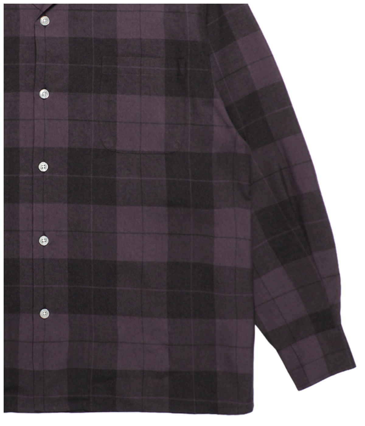 OMBRE CHECK OPEN COLLAR SHIRT【PURPLE】