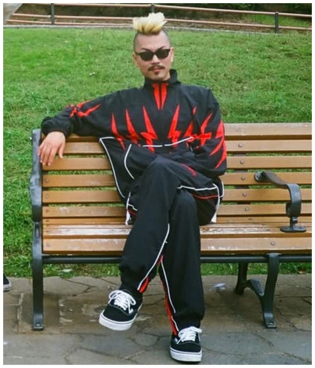 NYLON TRACK PANTS (TYPE-1)【BLACK】