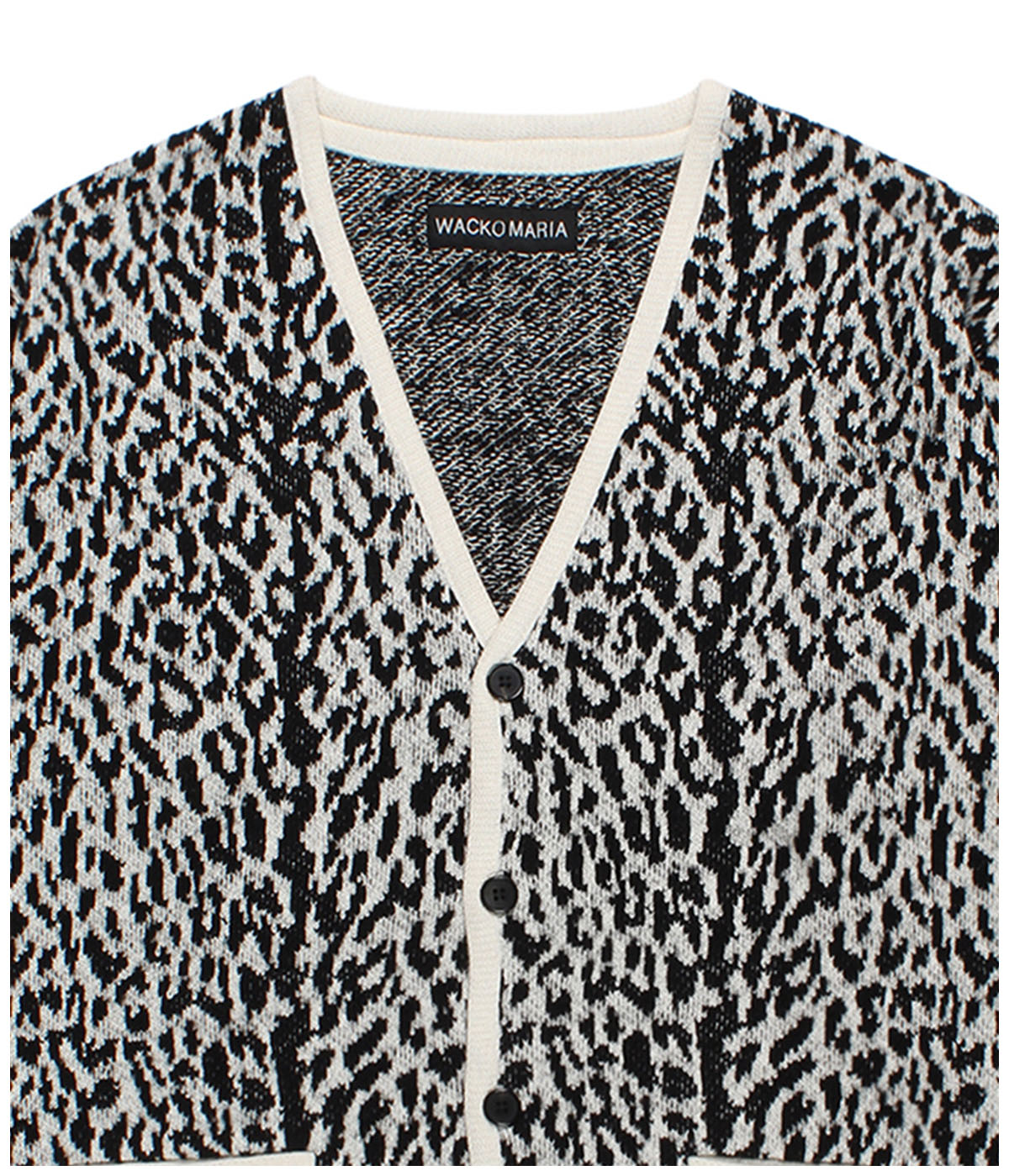 LEOPARD JACQUARD KNIT CARDIGAN (TYPE-1)【WHITE】｜WACKO MARIA