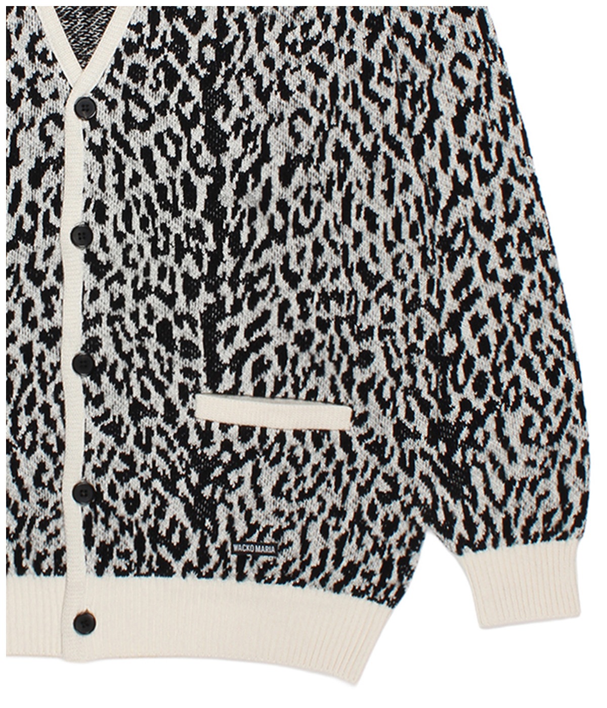 LEOPARD JACQUARD KNIT CARDIGAN (TYPE-1)【WHITE】｜WACKO MARIA