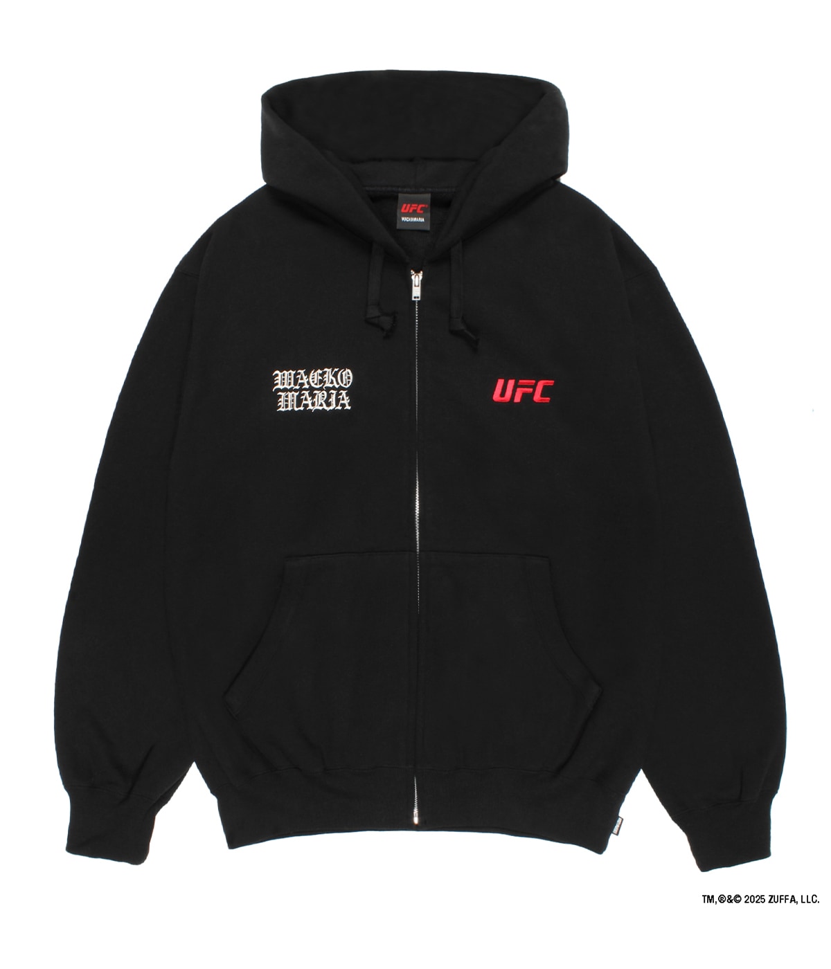UFC / HEAVY WEIGHT ZIP HOODED SWEAT SHIRT (TYPE-2)【BLACK】｜WACKO