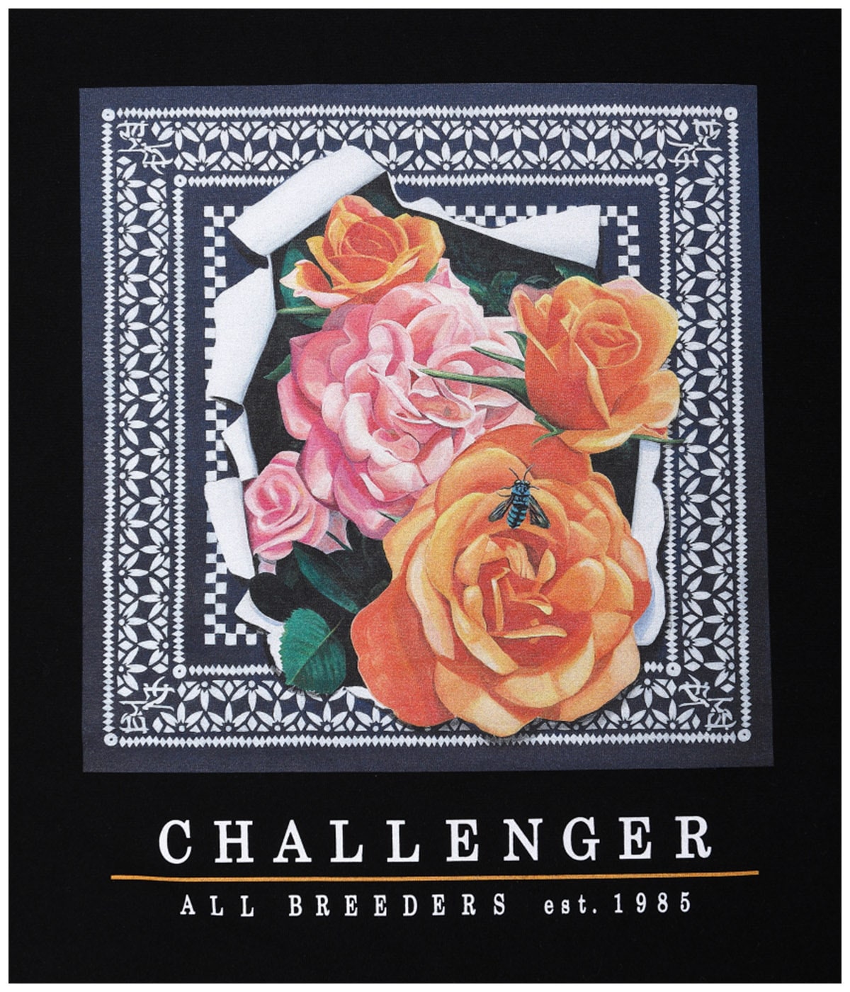 ROSE BANDANA TEE【BLACK】