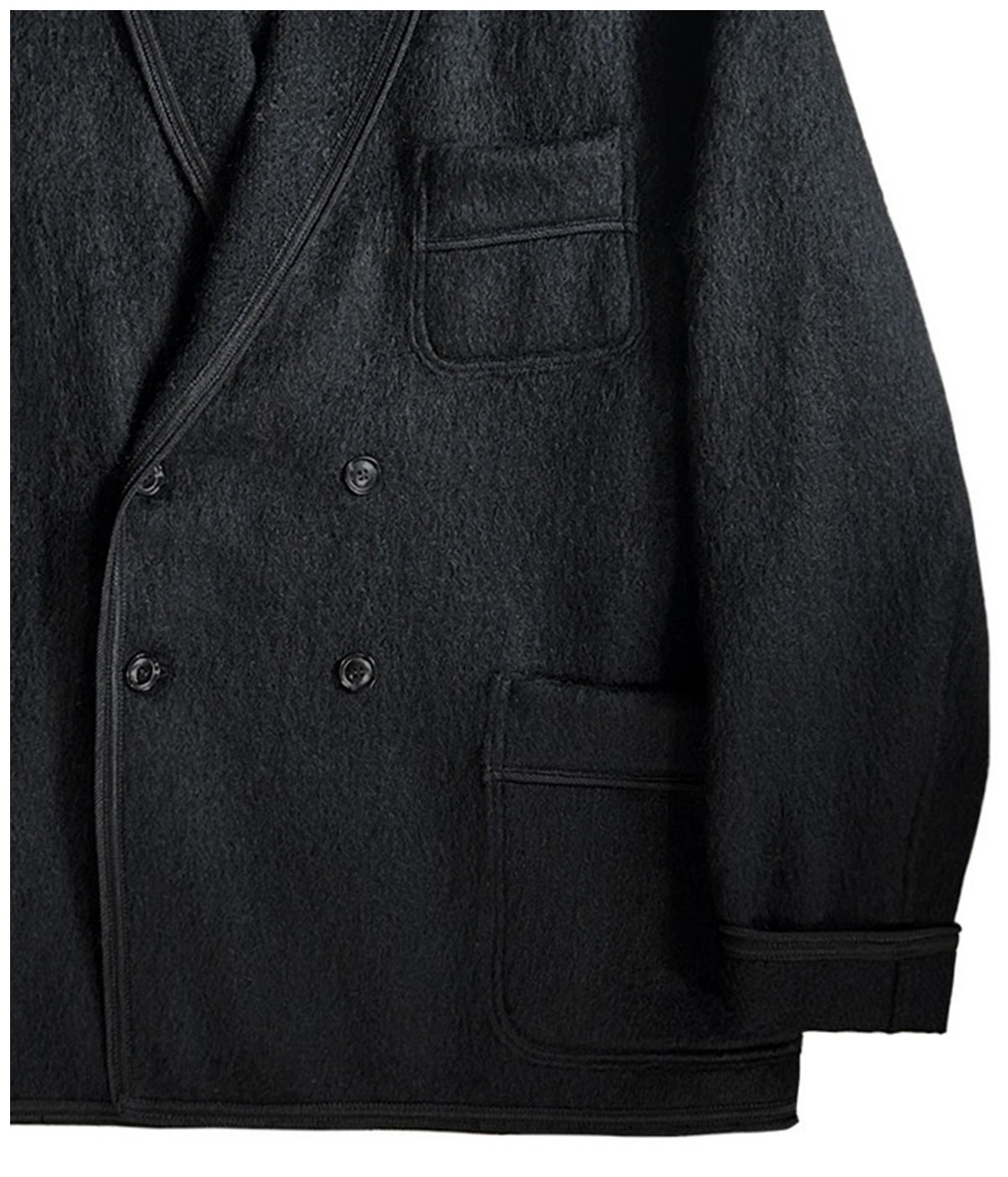 SHAGGY DOUBLE SMOKING JACKET【BLACK】｜EXODUS｜MELTING POT（正規