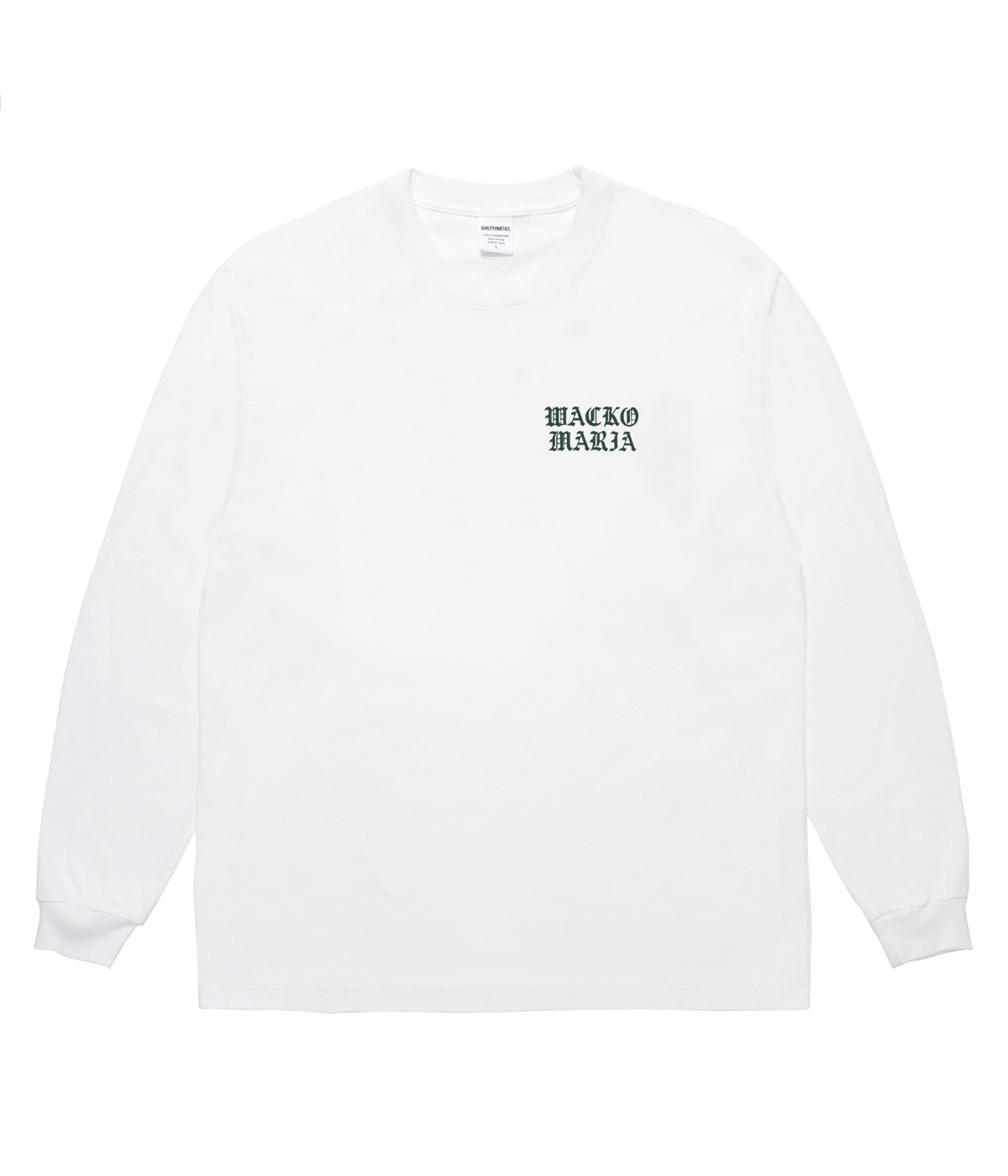 WASHED HEAVY WEIGHT LONG SLEEVE T-SHIRT (TYPE-2)【WHITE-GREEN