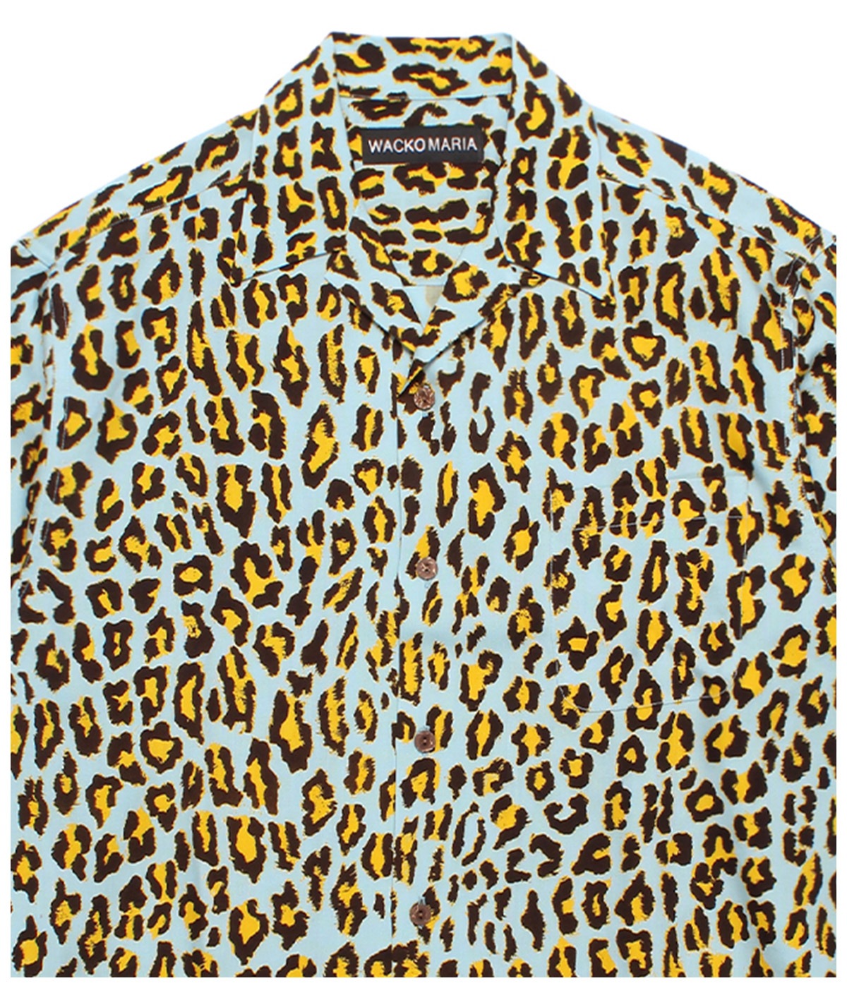 LEOPARD OPEN COLLAR SHIRT【BLUE】