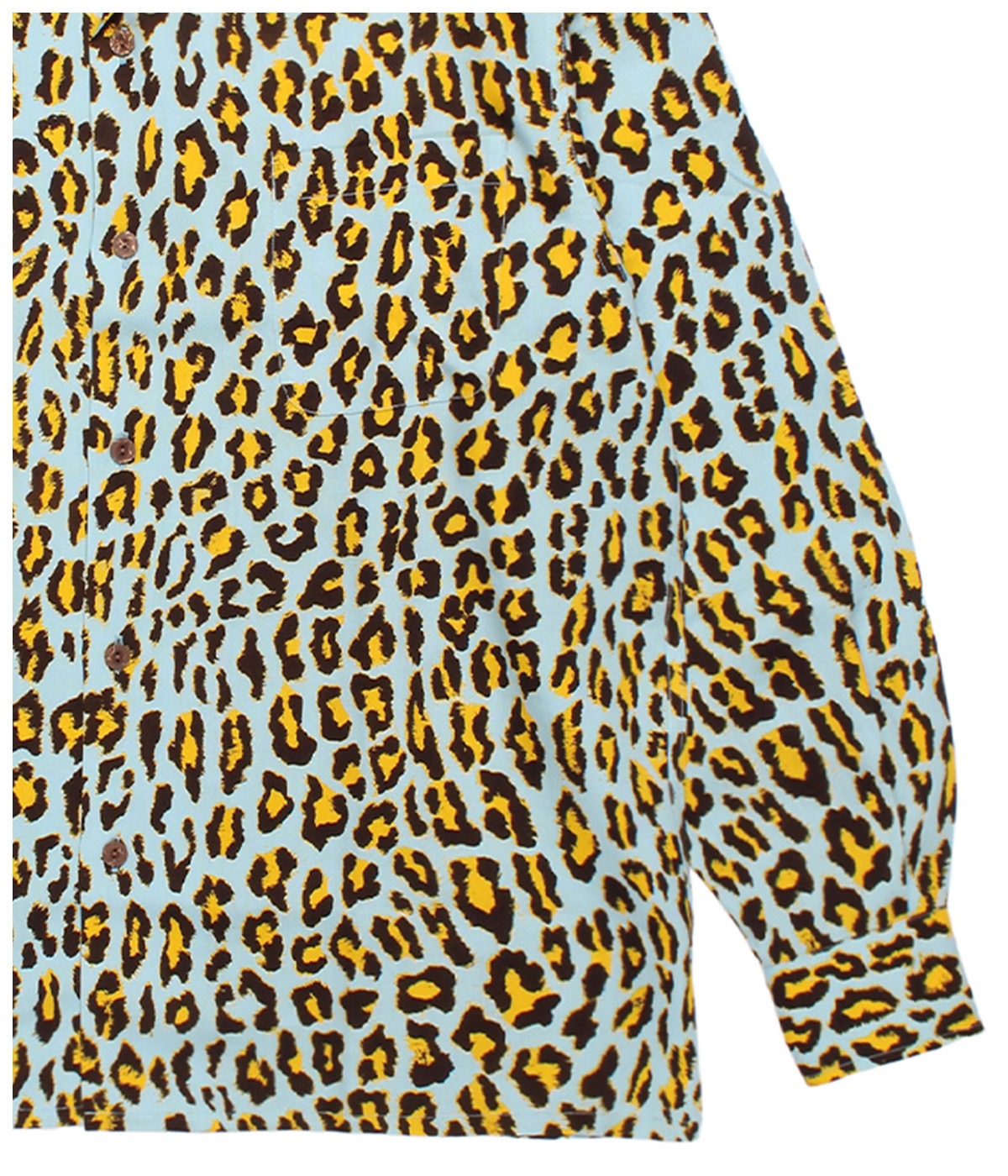 LEOPARD OPEN COLLAR SHIRT【BLUE】