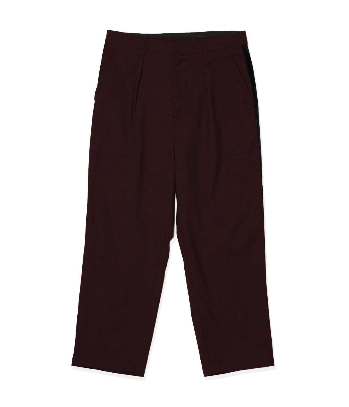 SIDE LINE TUCK SLACKS【BORDEAUX】