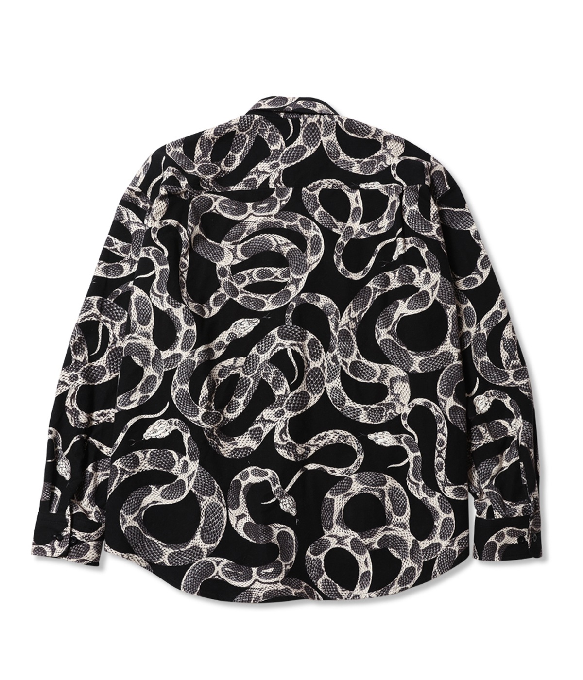 PRINT NEL L/S SH -SNAKE PATTERN-【BLACK】｜CALEE｜MELTING POT