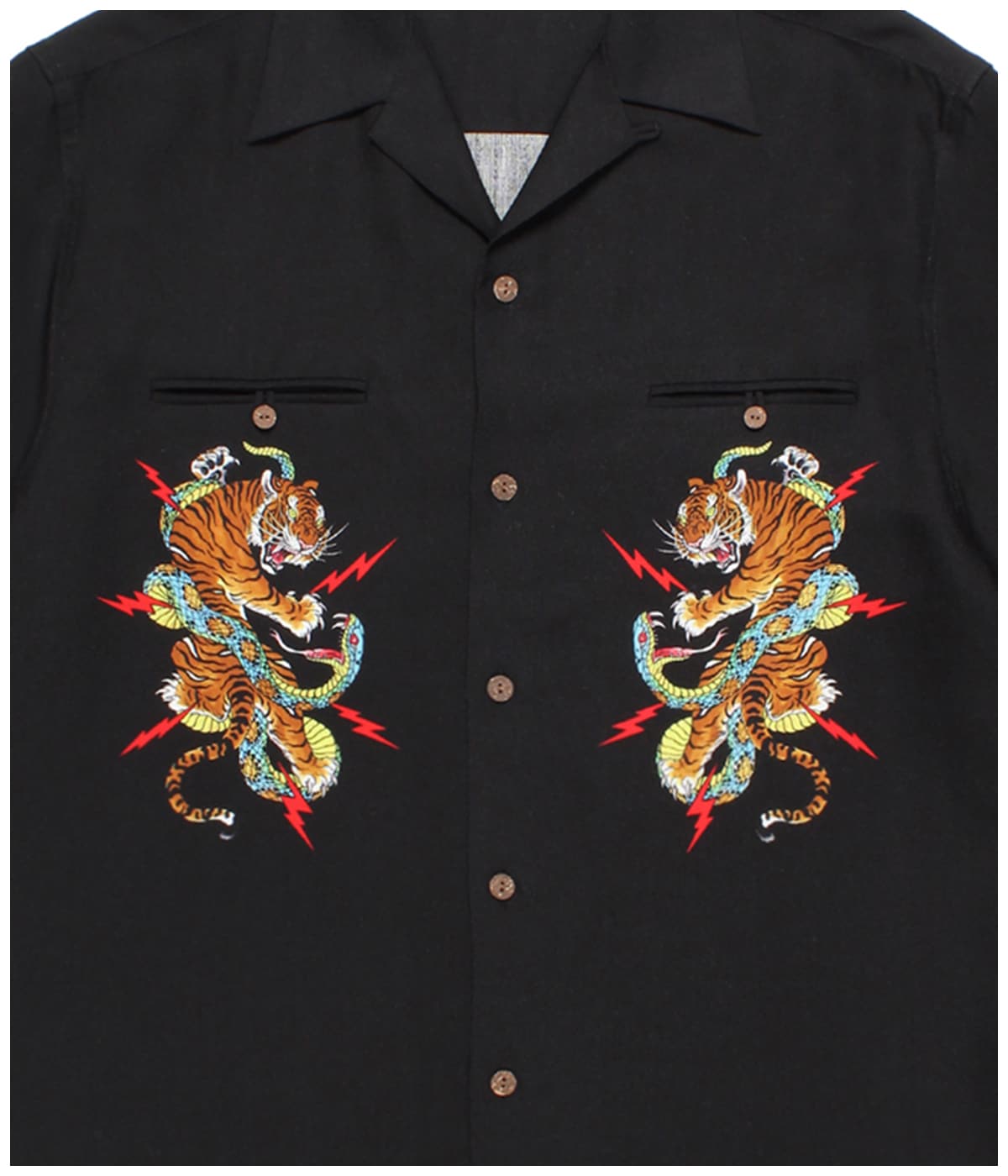 TIM LEHI / 50'S OPEN COLLAR SHIRT【BLACK】｜WACKO MARIA｜MELTING