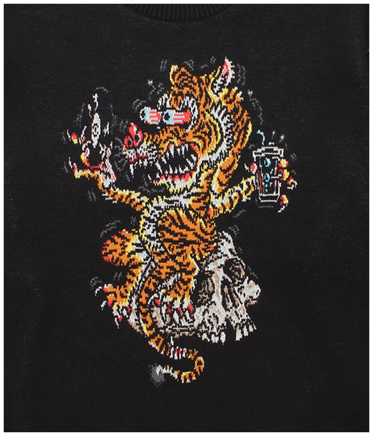 TIM LEHI / JACQUARD KNIT SWEATER【BLACK】｜WACKO MARIA｜MELTING