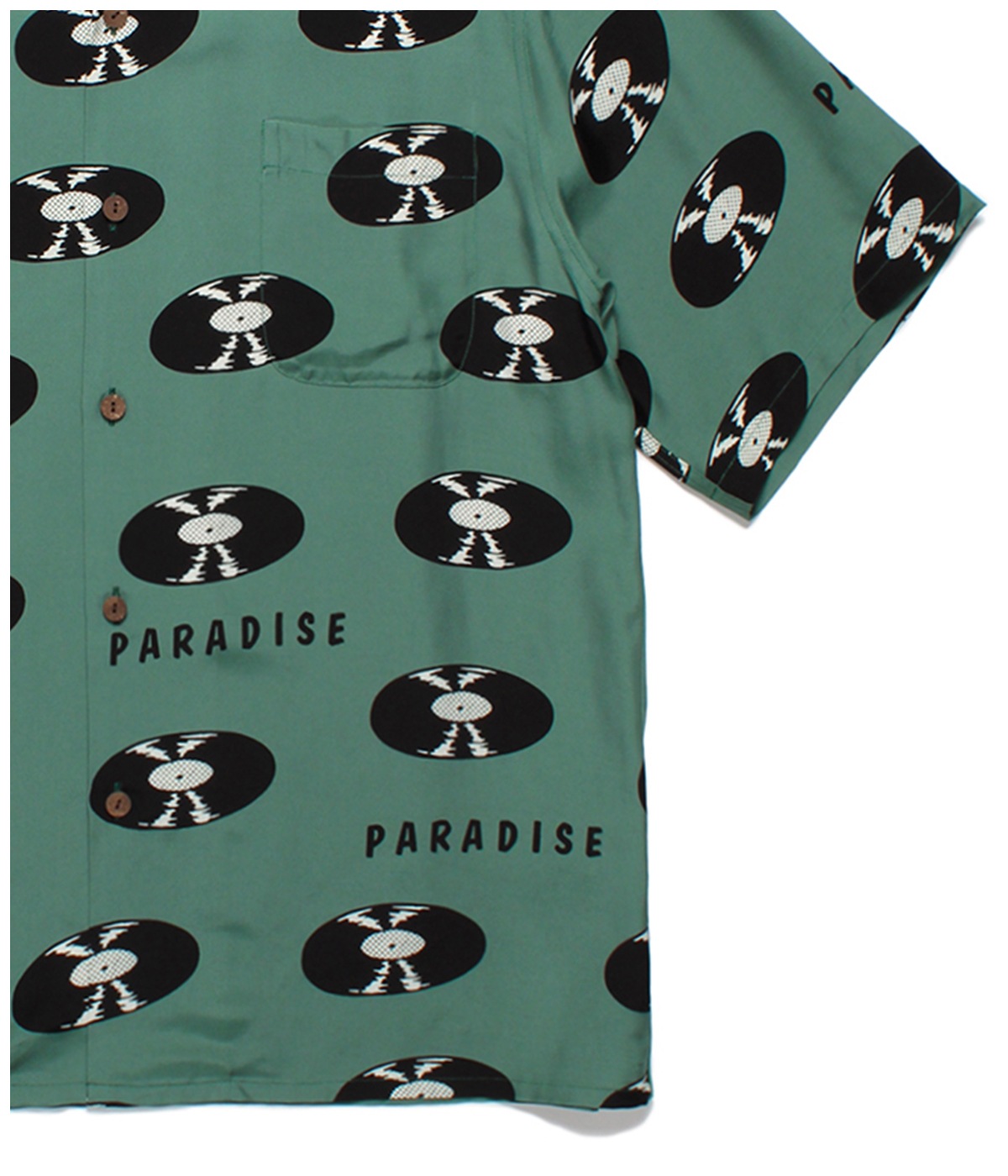 RECORDS HAWAIIAN SHIRT【GREEN】｜WACKO MARIA｜MELTING POT（正規 