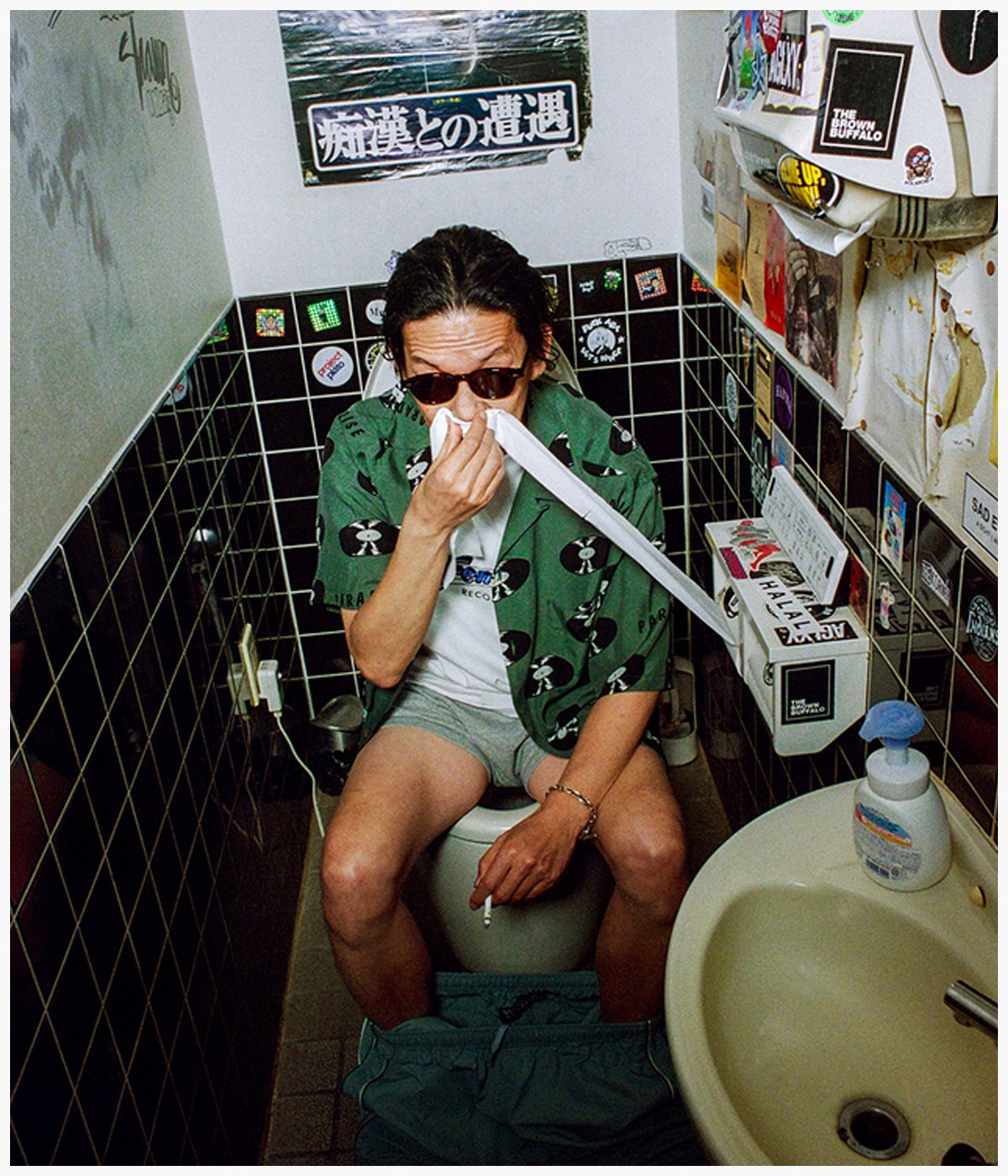 RECORDS HAWAIIAN SHIRT【GREEN】｜WACKO MARIA｜MELTING POT（正規 