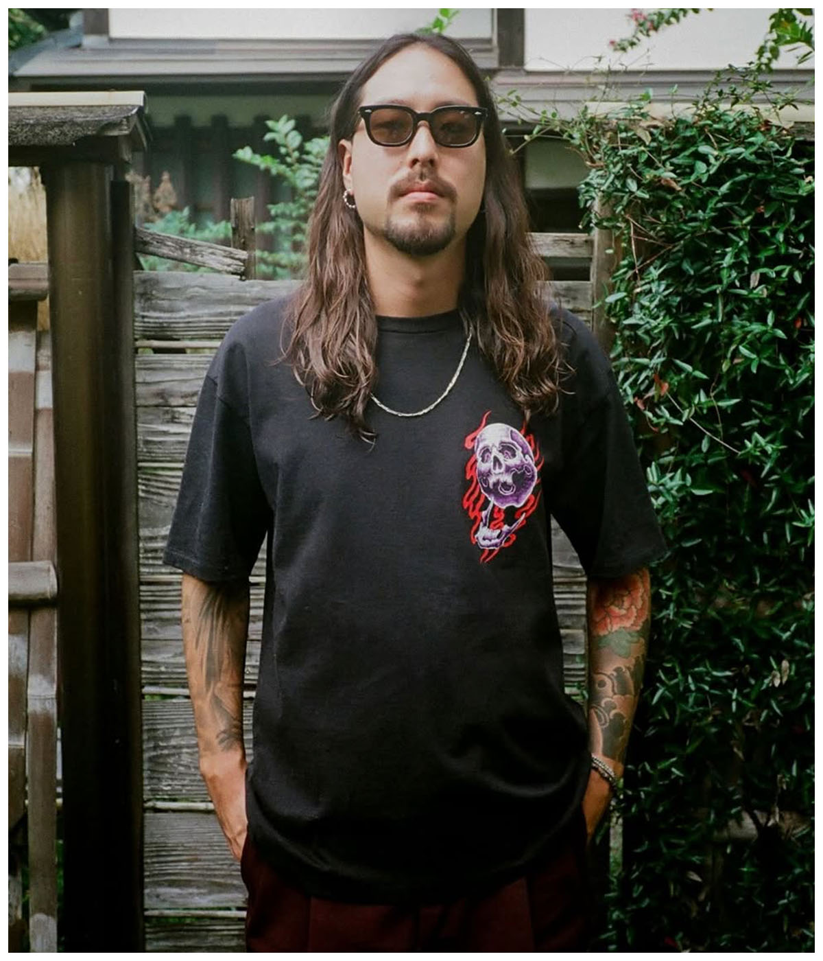 56 TATTOO STUDIO / WASHED HEAVY WEIGHT T-SHIRT【BLACK】｜WACKO