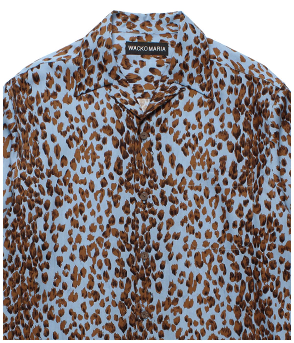 LEOPARD OPEN COLLAR SHIRT (TYPE-1)【BLUE】