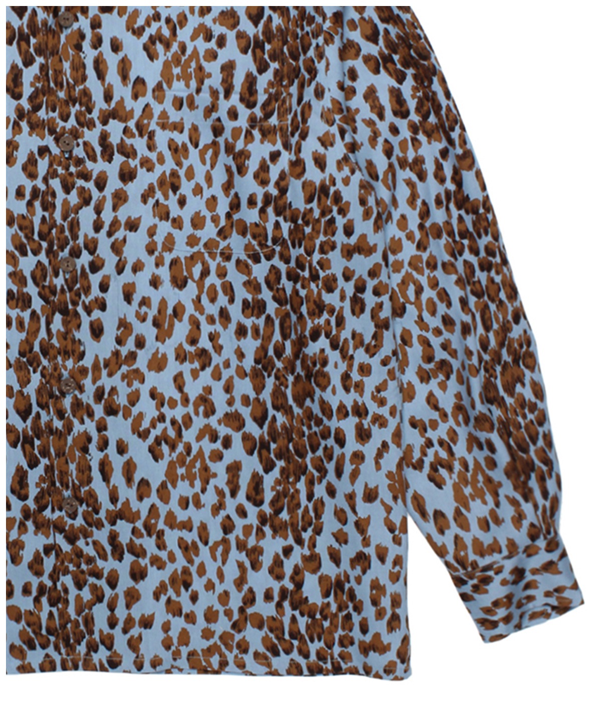 LEOPARD OPEN COLLAR SHIRT (TYPE-1)【BLUE】