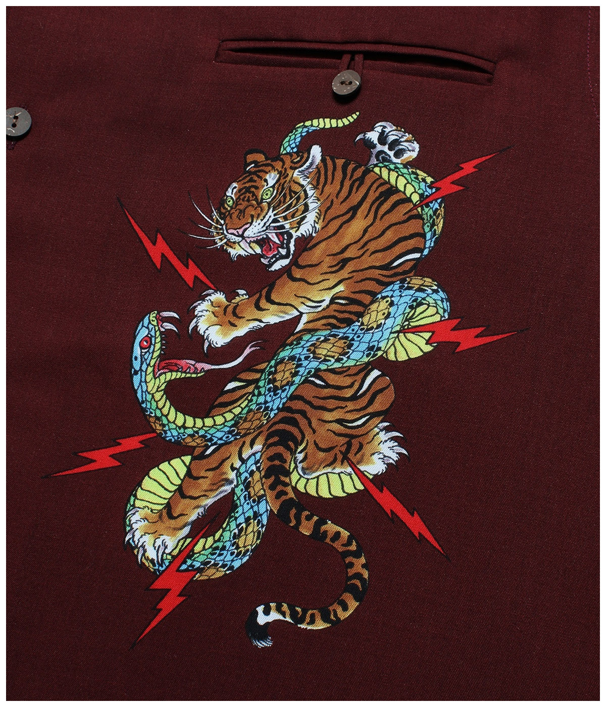 TIM LEHI / 50'S OPEN COLLAR SHIRT【BURGUNDY】