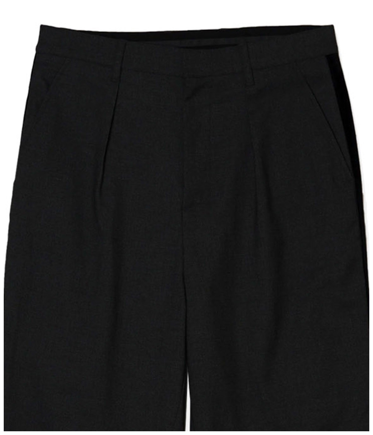 SIDE LINE TUCK SLACKS【BLACK】