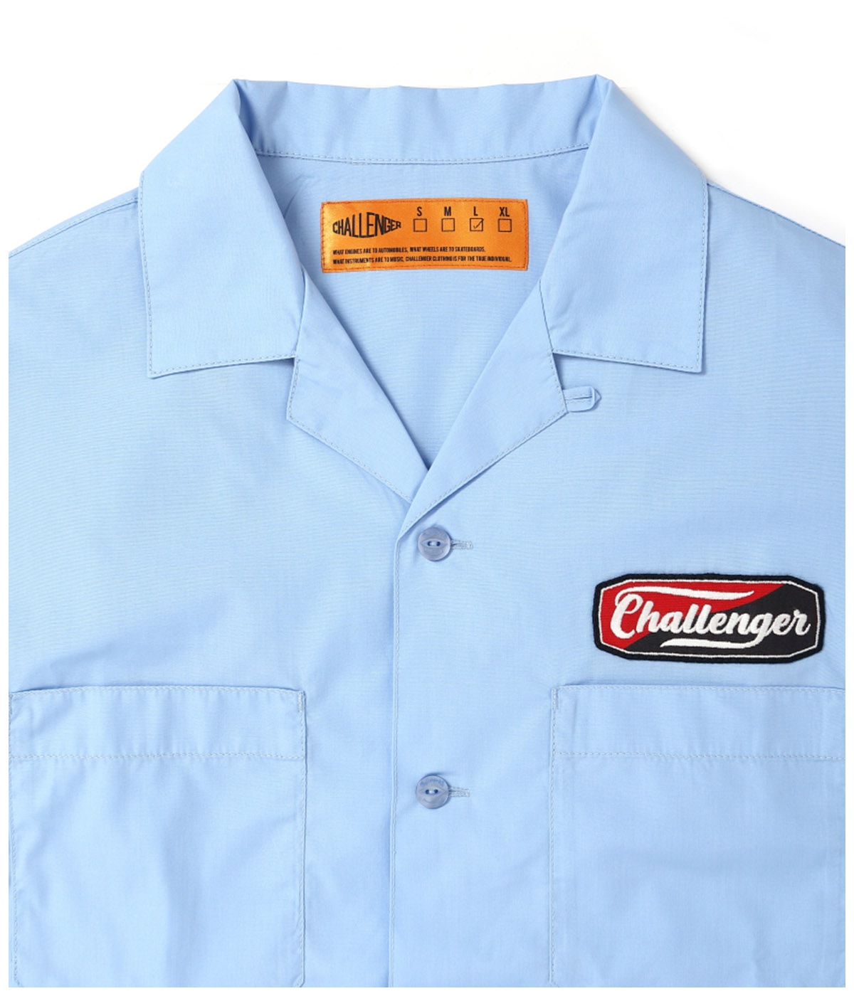 L/S PATCHED WORK SHIRT【SAX】｜CHALLENGER｜MELTING POT（正規取扱店