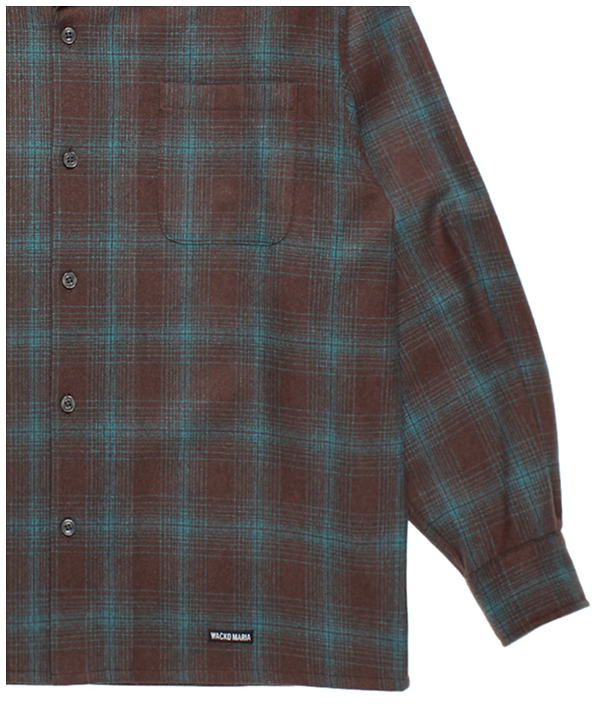 PENDOLTON / WOOL OMBRE CHECK OPEN COLLAR SHIRT (TYPE-3