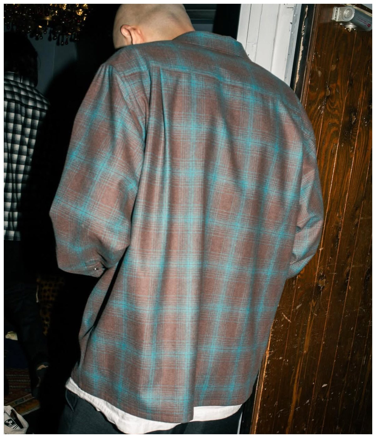 PENDOLTON / WOOL OMBRE CHECK OPEN COLLAR SHIRT (TYPE-3)【BROWN