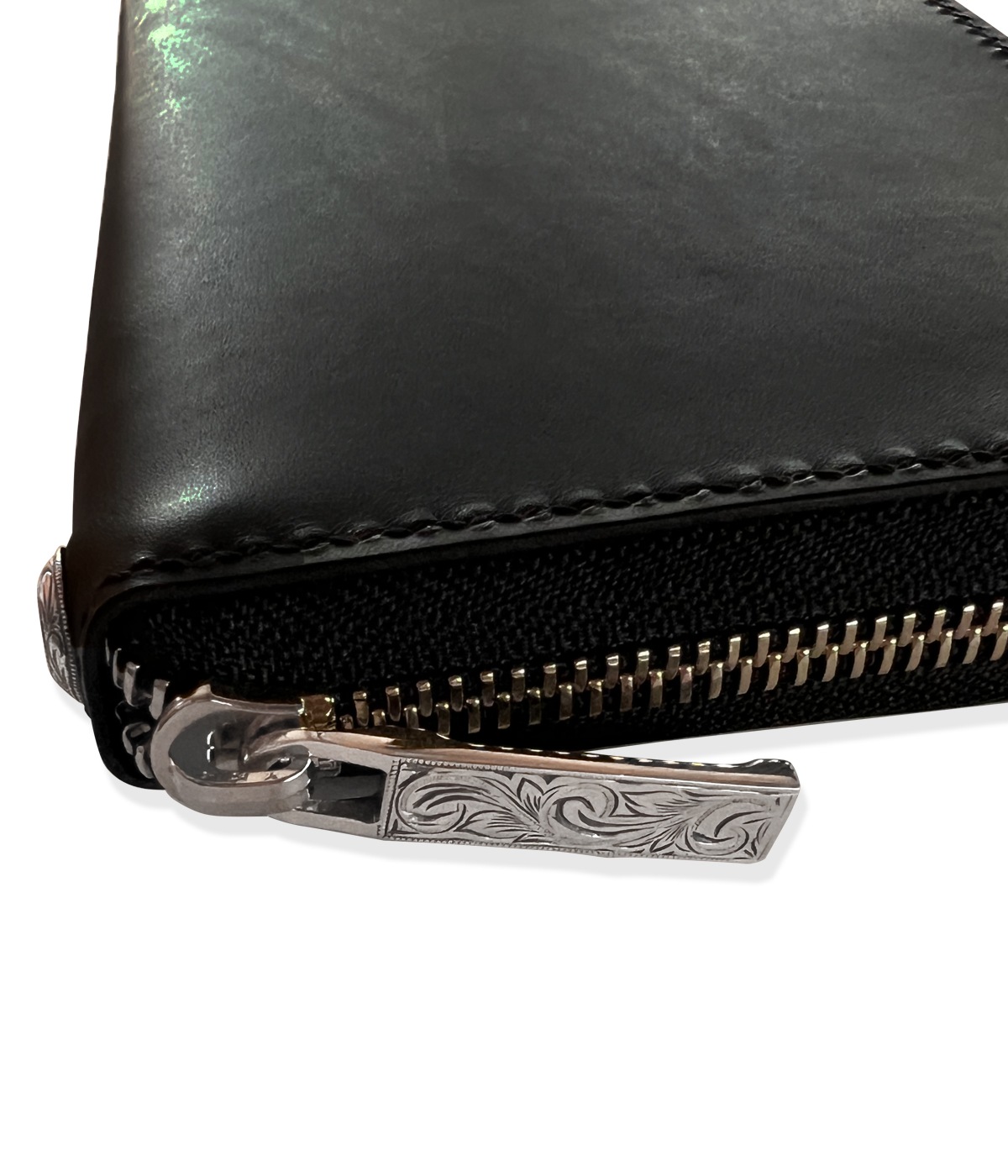 Round Zip Long Wallet (Smooth Leather)【BLACK】