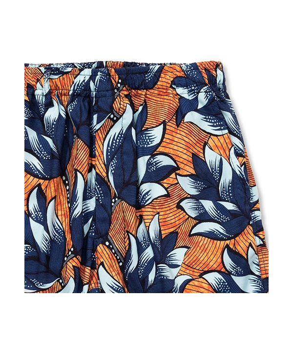 ALLOVER FLOWER PATTERN AMUNZEN CLOTH SHORTS【ORANGE】