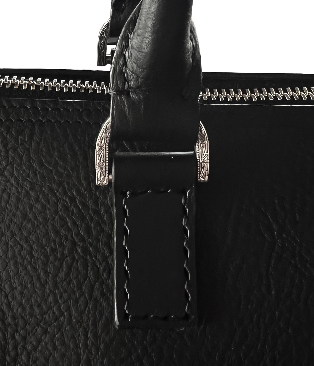 Leather Boston Bag【BLACK】