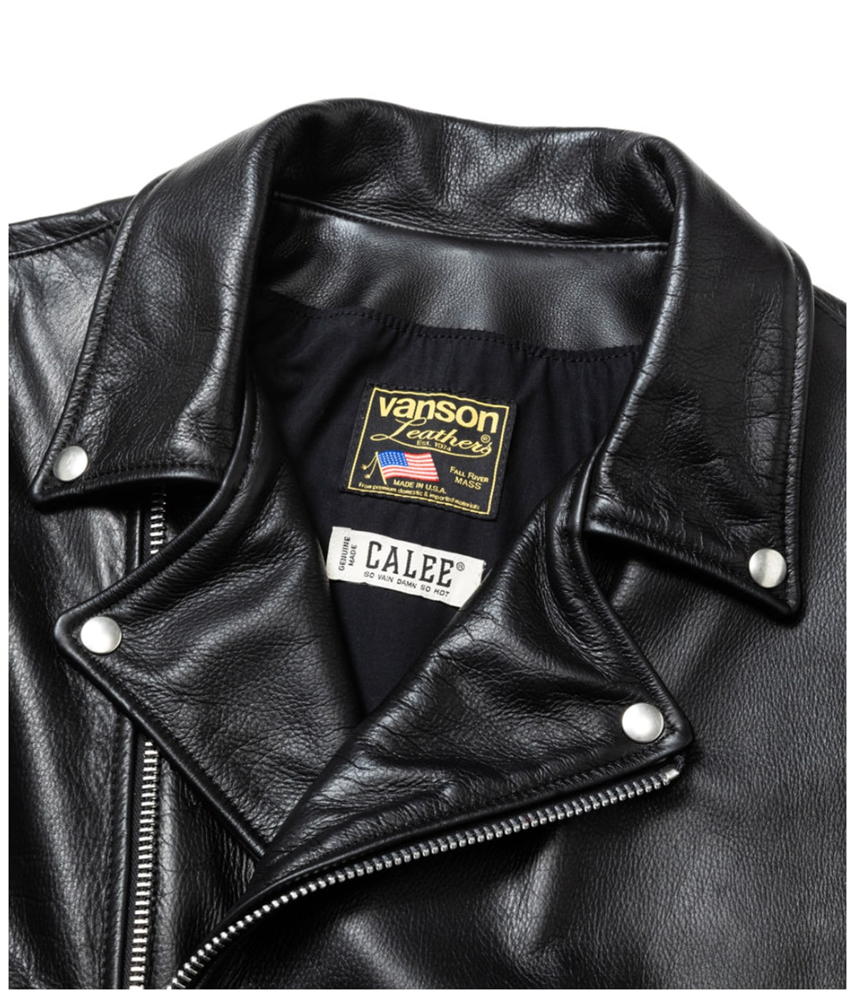 VANSON LEATHER®︎ OVER SIZE DOUBLE RAIDERS JACKET【BLACK】｜CALEE