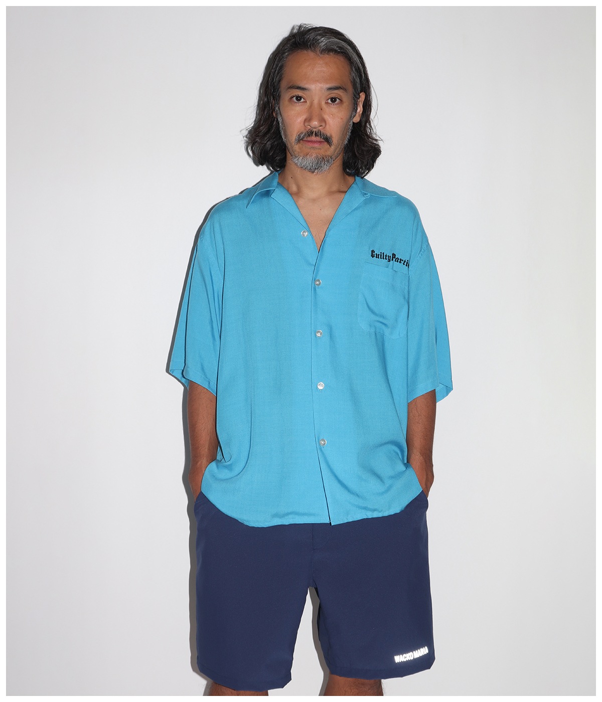 50'S OPEN COLLAR SHIRT (TYPE-2)【BLUE】
