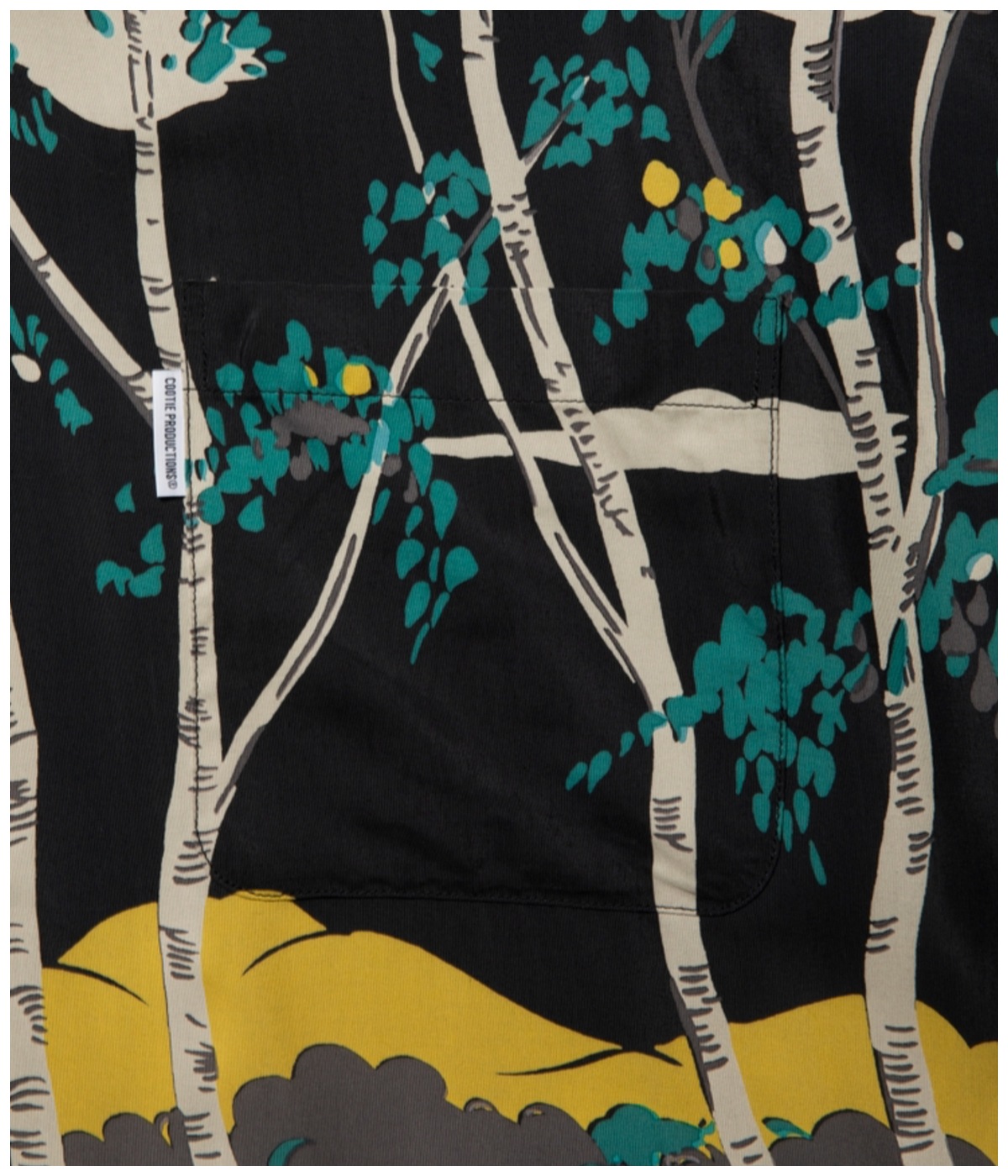 Rayon Open Collar S/S Shirts【BLACK】