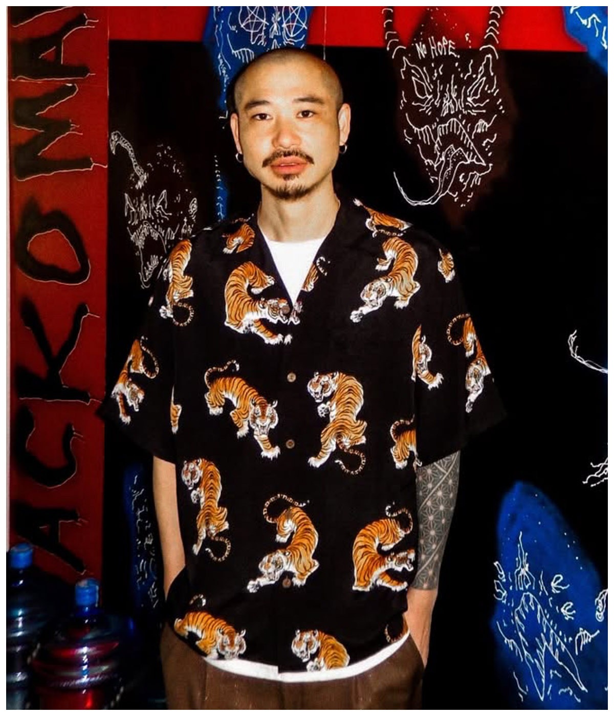 TIM LEHI / HAWAIIAN SHIRT (TYPE-3)【BLACK】