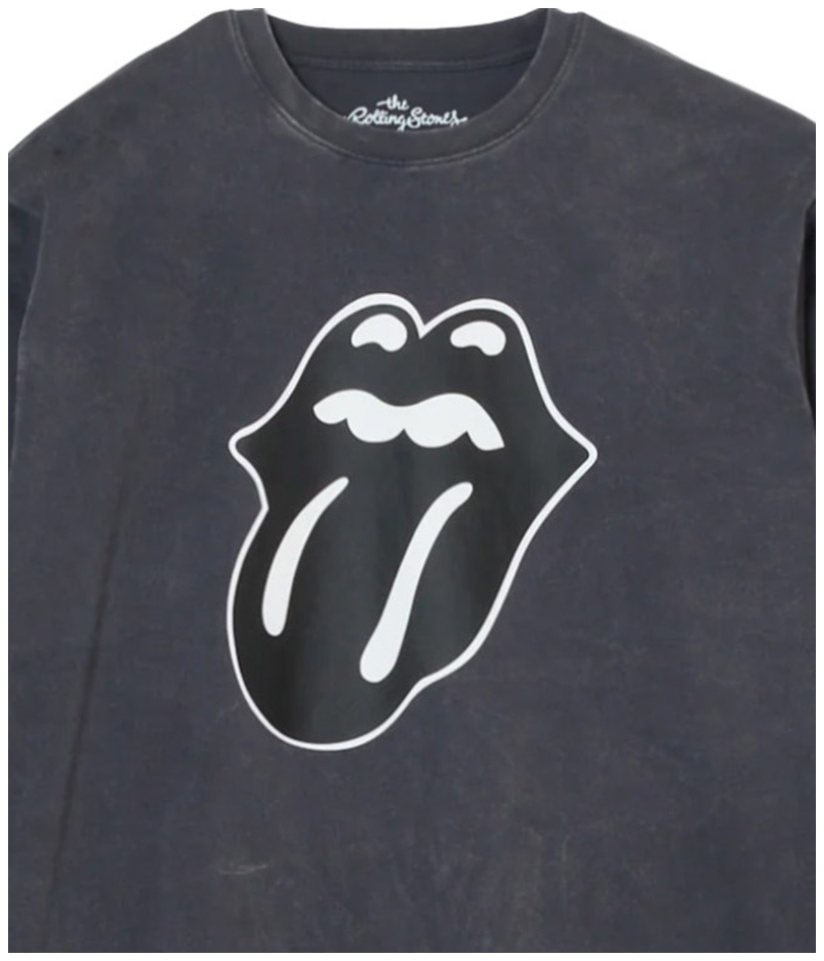 Rolling stones rip&tongue pigment L/S tee【BLACK】｜BUENA VISTA