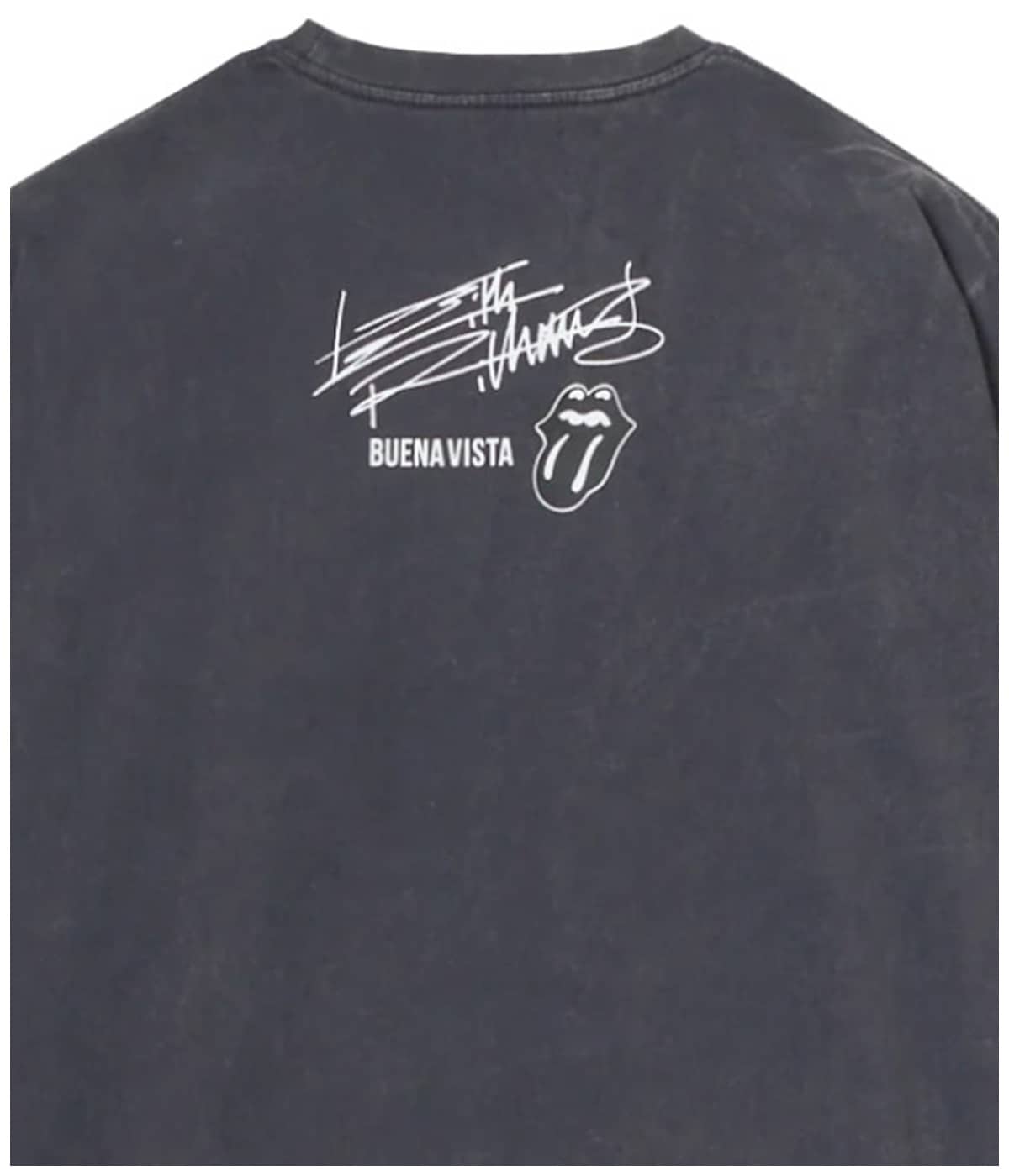 Rolling stones rip&tongue pigment L/S tee【BLACK】｜BUENA VISTA