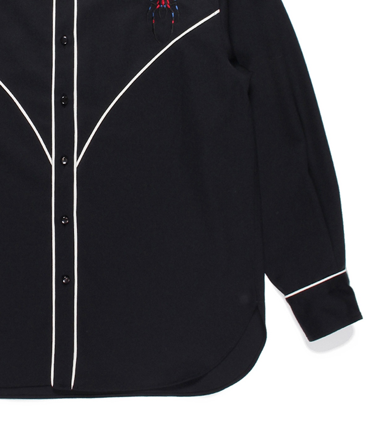 WOLF'S HEAD / WESTERN SHIRT L/S (TYPE-1)【BLACK】｜WACKO