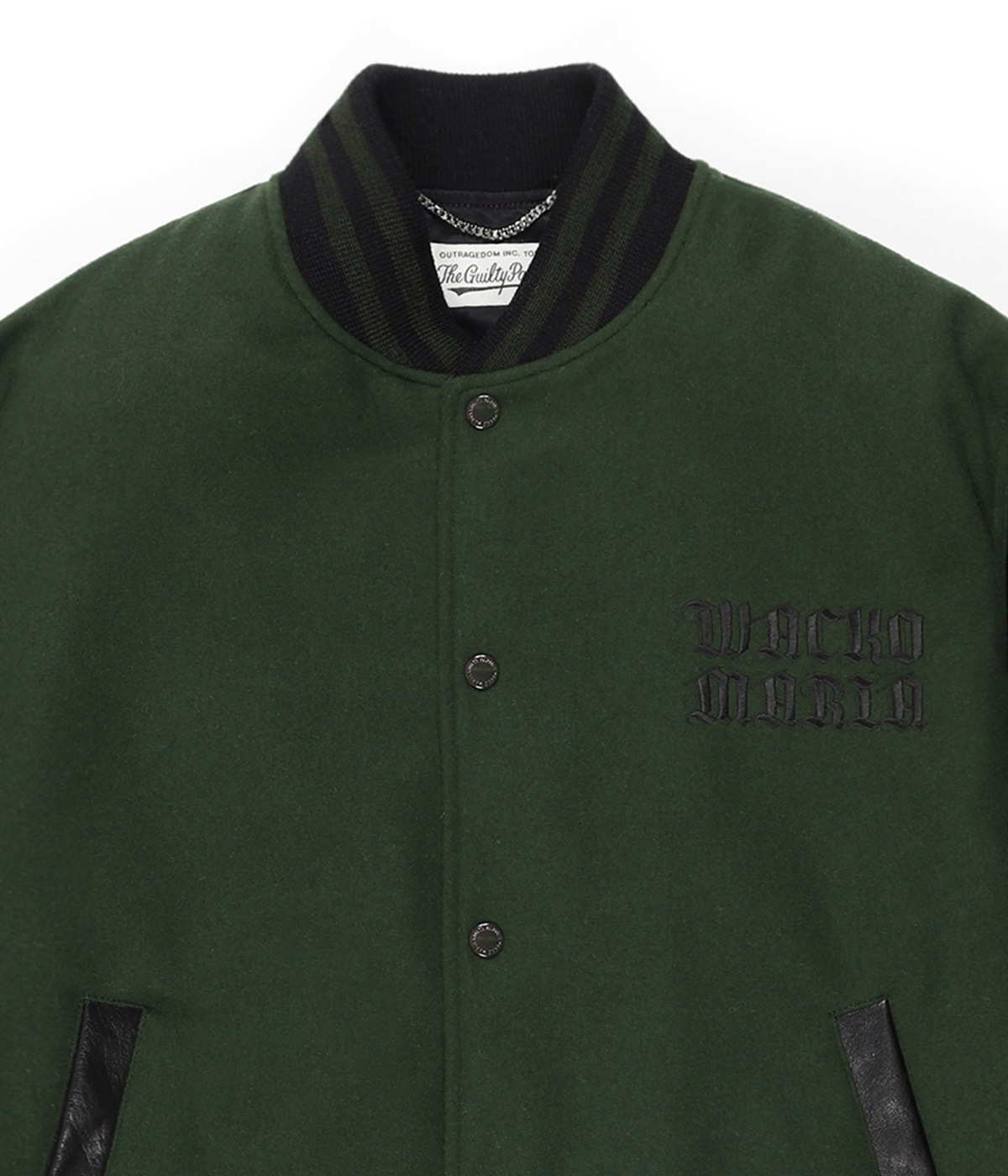 LEATHER VARSITY JACKET (TYPE-2)【GREEN】｜WACKO MARIA｜MELTING POT